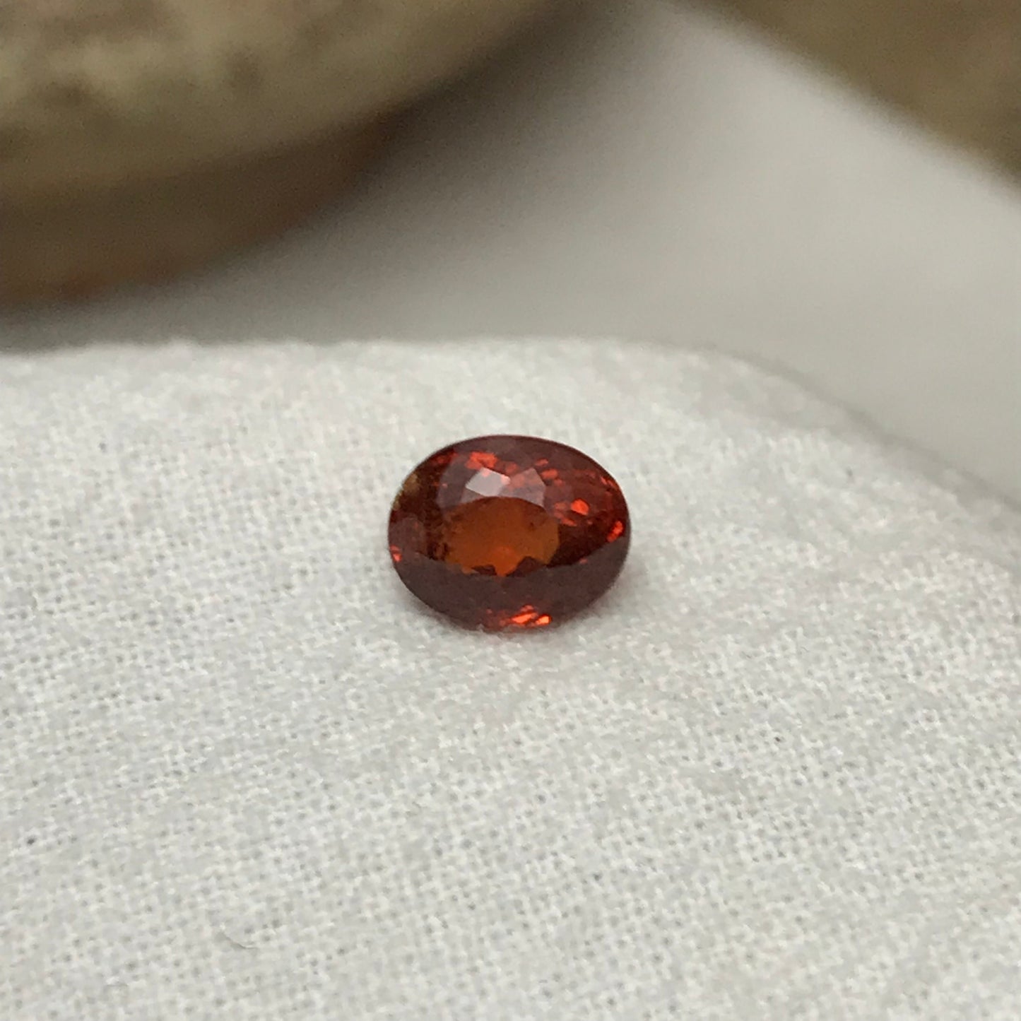 1.61 ct Natural Reddish Orange Spessartite Garnet 7x5.5mm Oval Faceted Gemstone Loose Gem Red Orange Garnet