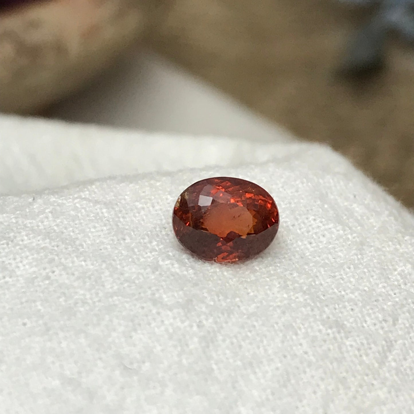 1.61 ct Natural Reddish Orange Spessartite Garnet 7x5.5mm Oval Faceted Gemstone Loose Gem Red Orange Garnet