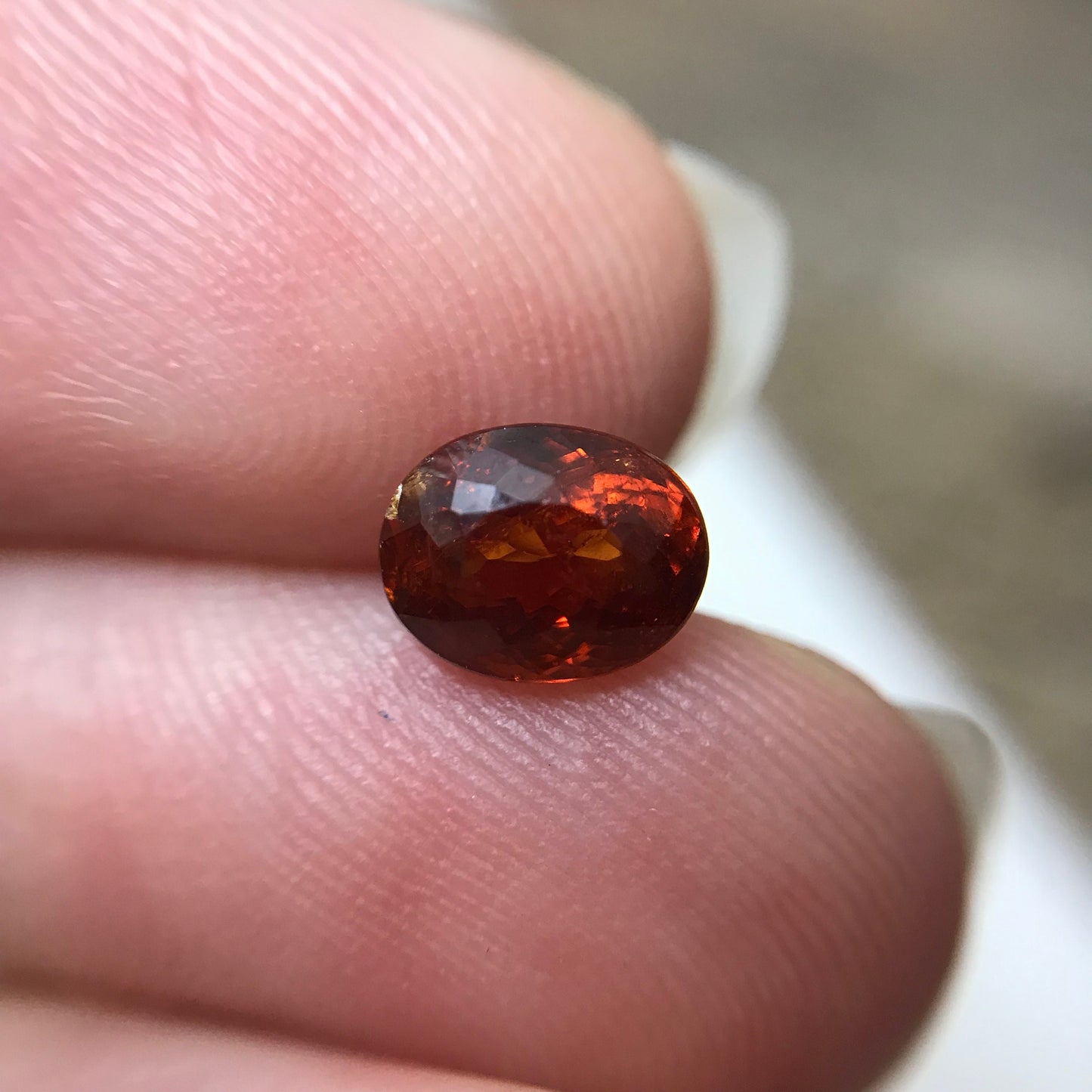 1.61 ct Natural Reddish Orange Spessartite Garnet 7x5.5mm Oval Faceted Gemstone Loose Gem Red Orange Garnet