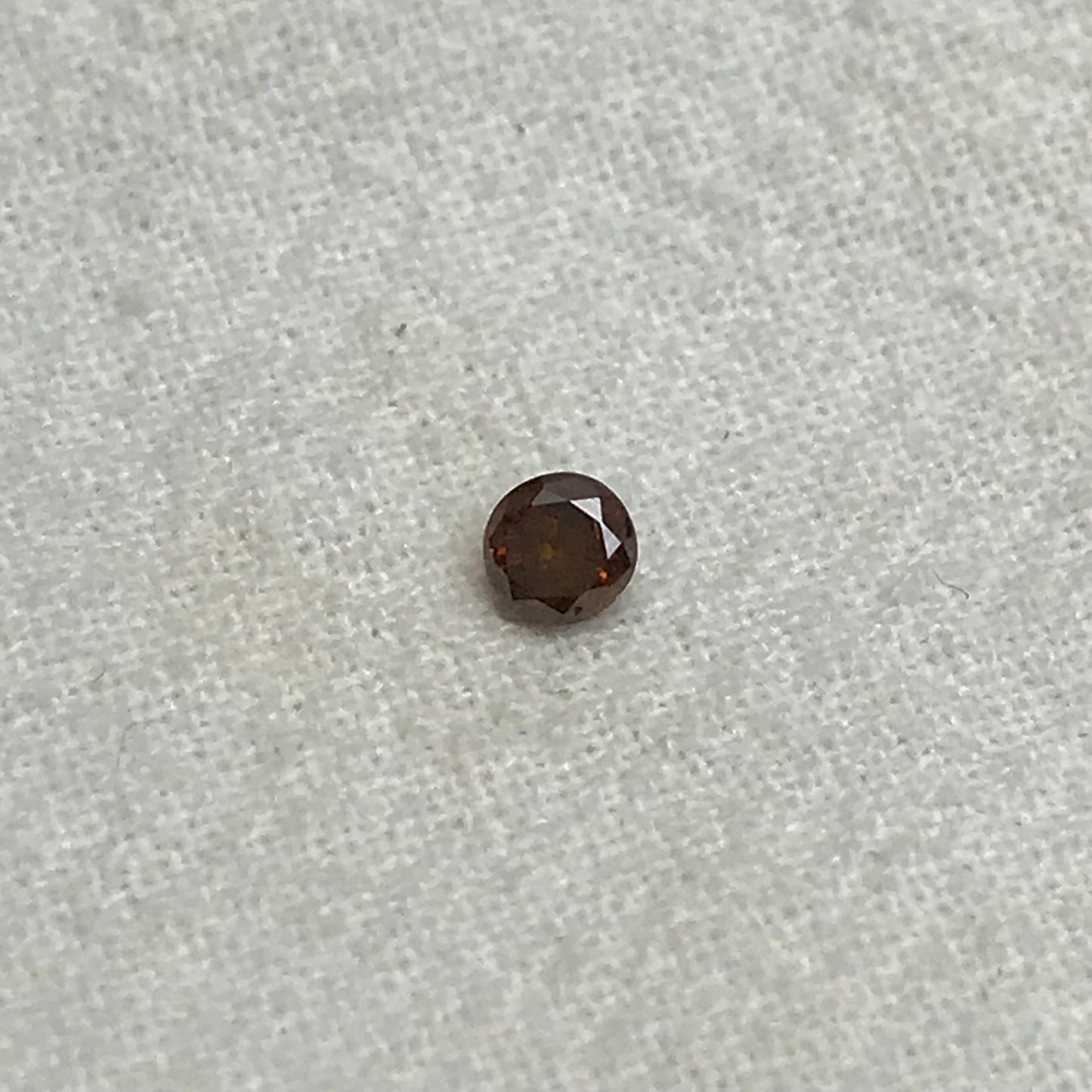 3.2mm Round Brown Orange Diamond, 0.15 Carat Natural Loose Diamond April Birthstone, Tiny Amber 3mm Diamond
