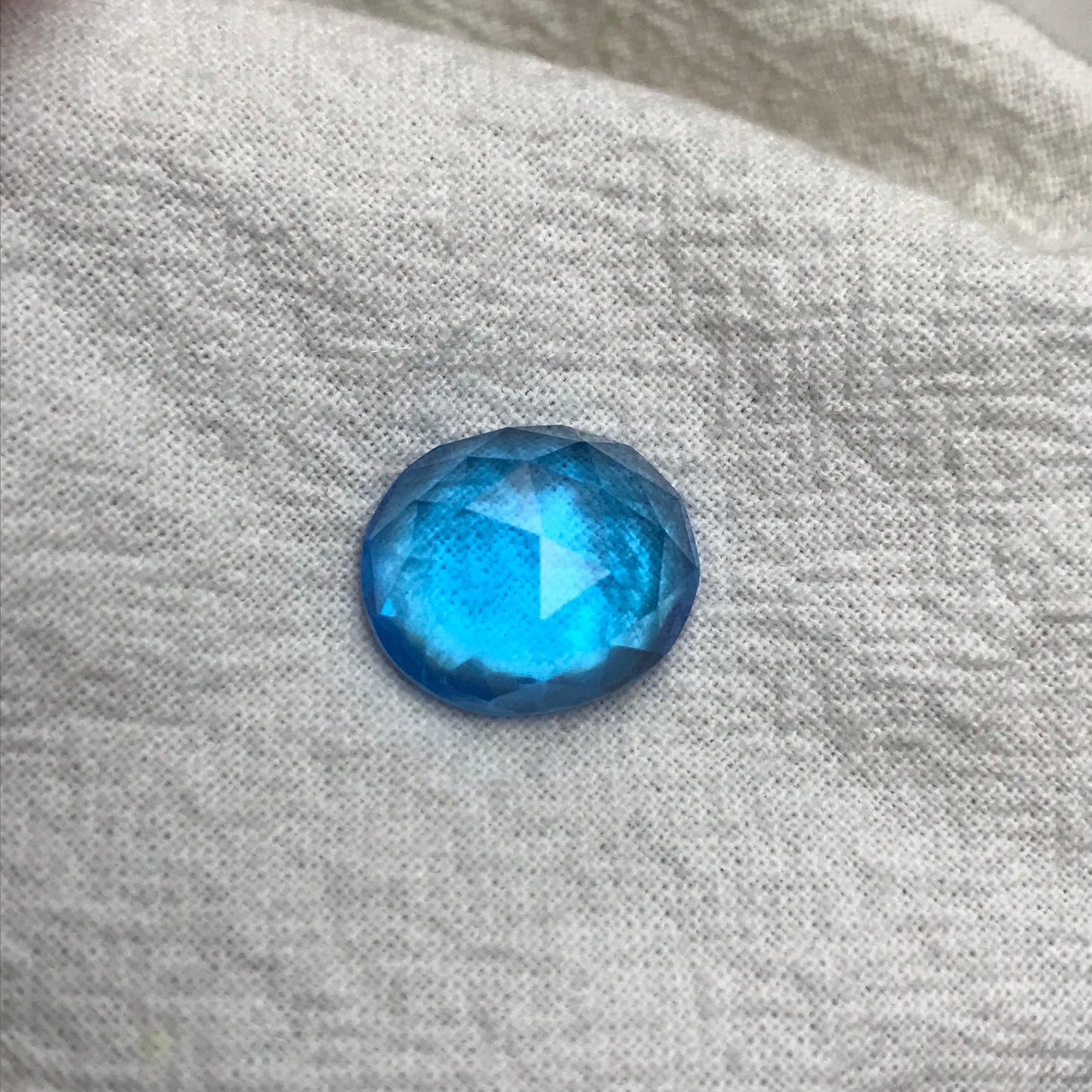 11.57 ct Rose cut Blue Topaz 15x12.7mm Oval cut Loose Topaz,  Swiss Blue Topaz Faceted, December Birthstone