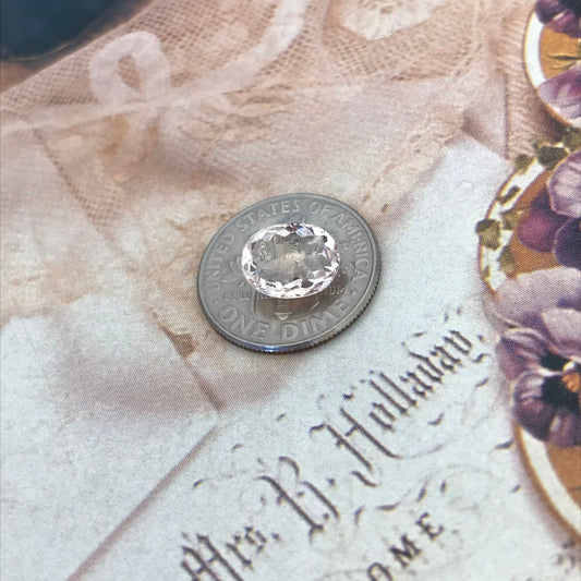 9x7mm Peachy Pink Morganite 1.61 Carat Oval Cut Peach Beryl For Engagement Ring Faceted Gem Loose Gemstone Unmounted Stone