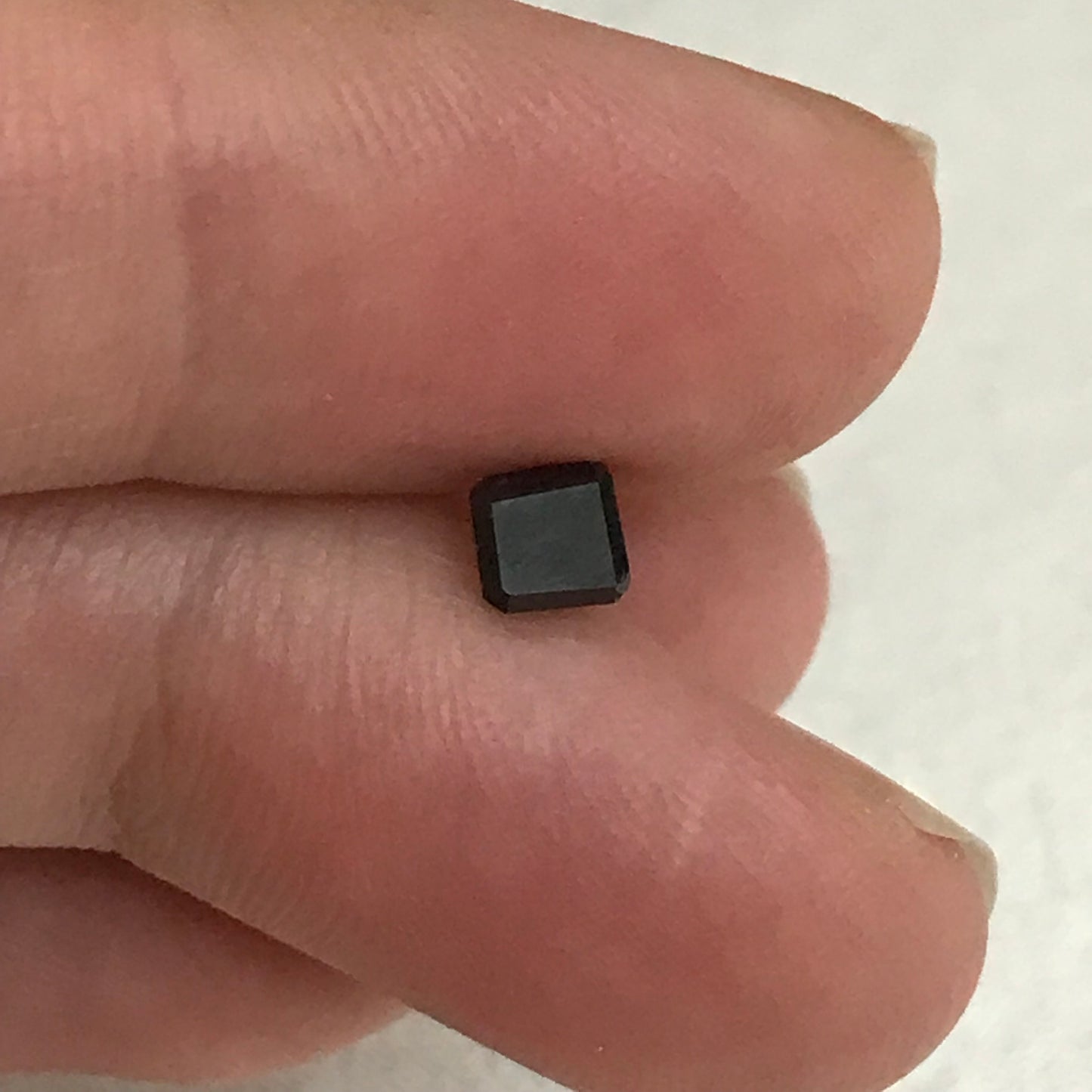 4mm Natural Black Diamond Square Bead, 0.51 Carat, Loose Square Diamond Bead April Birthstone, Drilled Diamond, 1/2 carat