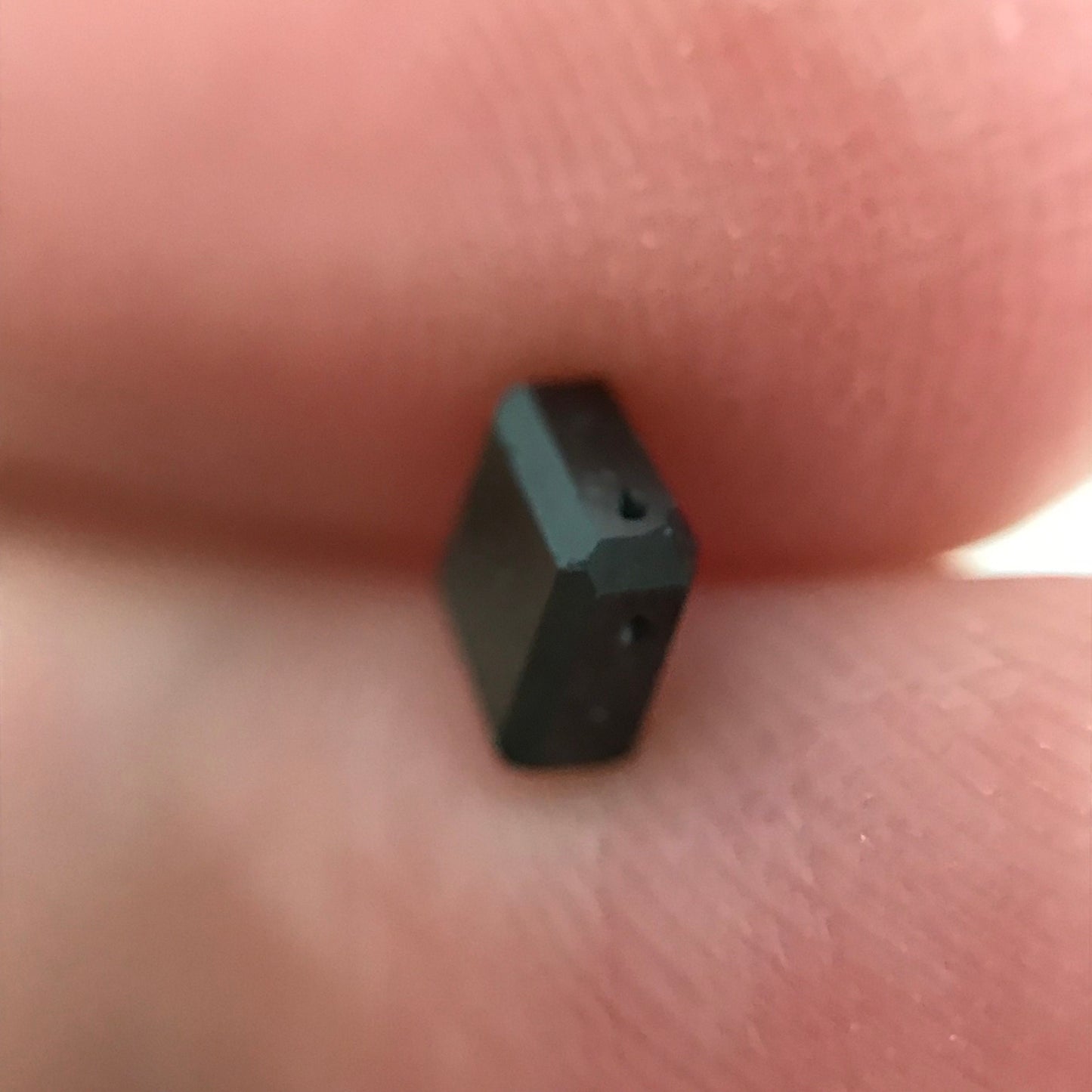 4mm Natural Black Diamond Square Bead, 0.51 Carat, Loose Square Diamond Bead April Birthstone, Drilled Diamond, 1/2 carat