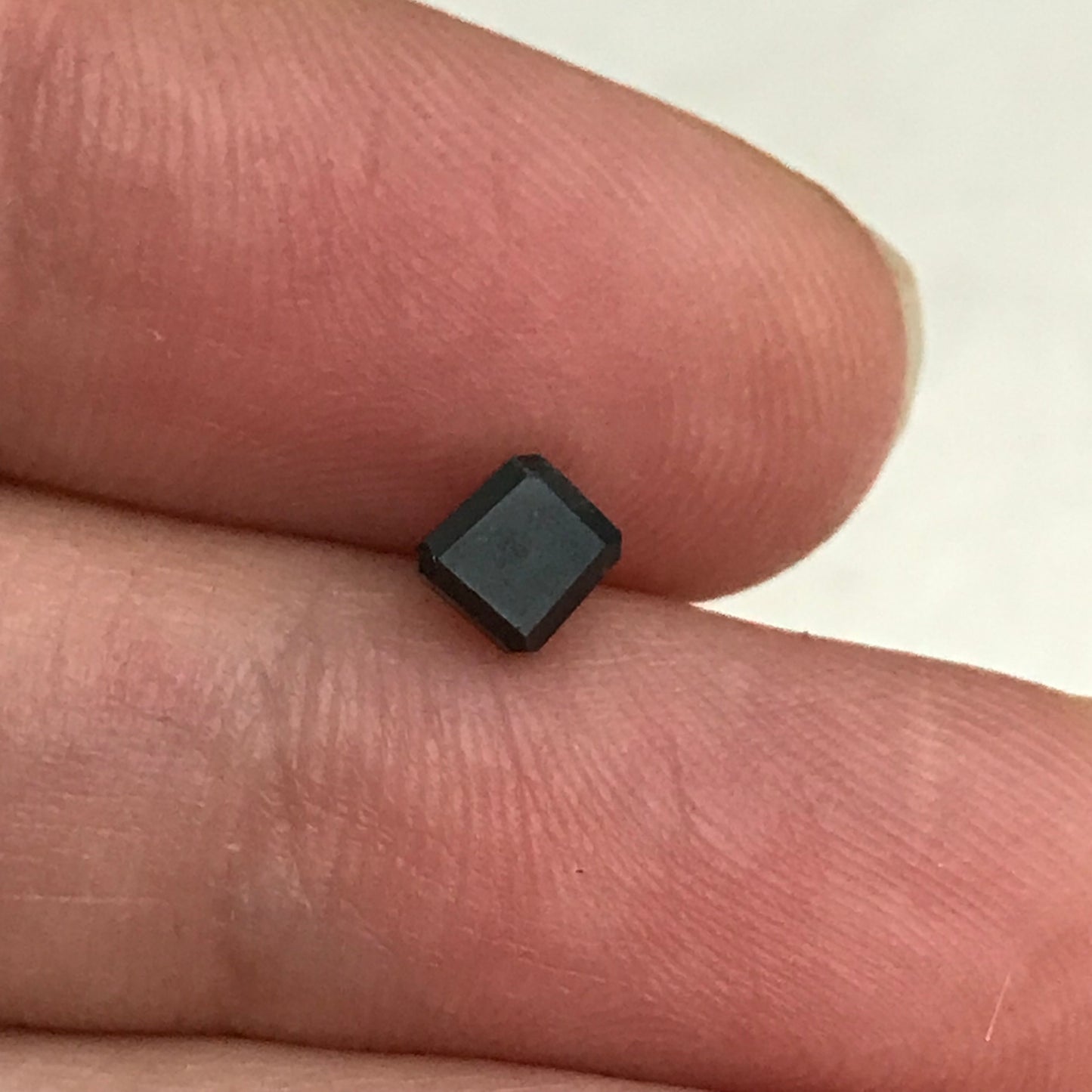 4mm Natural Black Diamond Square Bead, 0.51 Carat, Loose Square Diamond Bead April Birthstone, Drilled Diamond, 1/2 carat