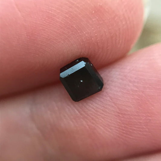 4mm Natural Black Diamond Square Bead, 0.51 Carat, Loose Square Diamond Bead April Birthstone, Drilled Diamond, 1/2 carat