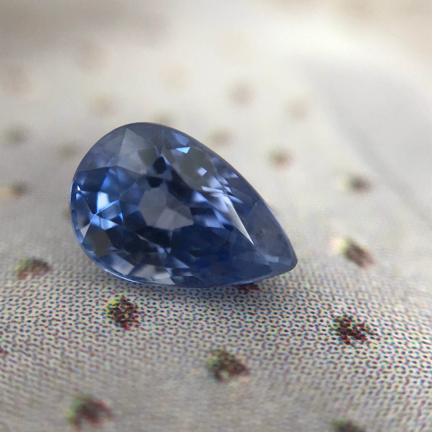 Natural Blue Sapphire GLASS FILLED 0.75 Carat 6x4mm Pear Corundum Unmounted Gem Faceted Loose Gemstone