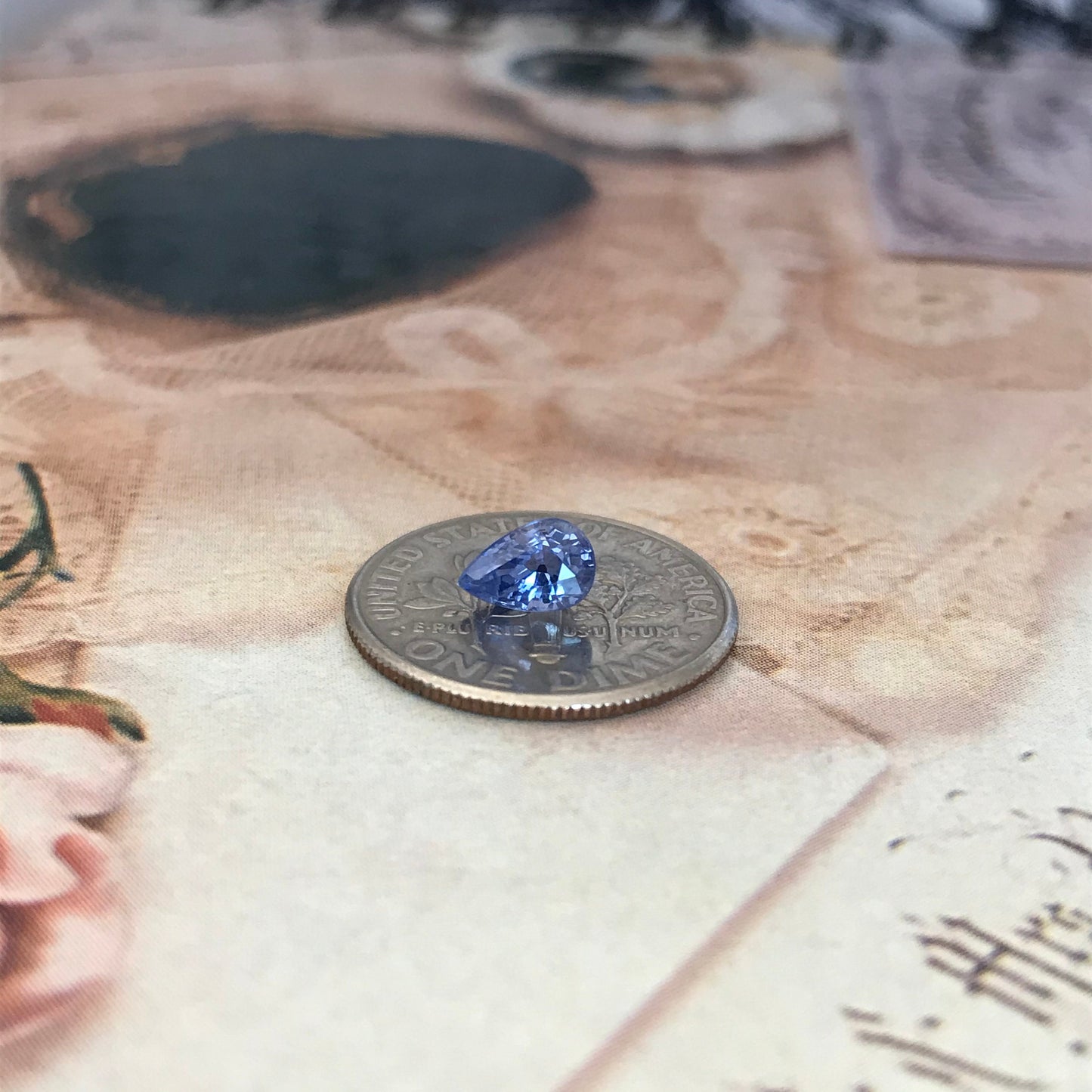 Natural Blue Sapphire GLASS FILLED 0.75 Carat 6x4mm Pear Corundum Unmounted Gem Faceted Loose Gemstone