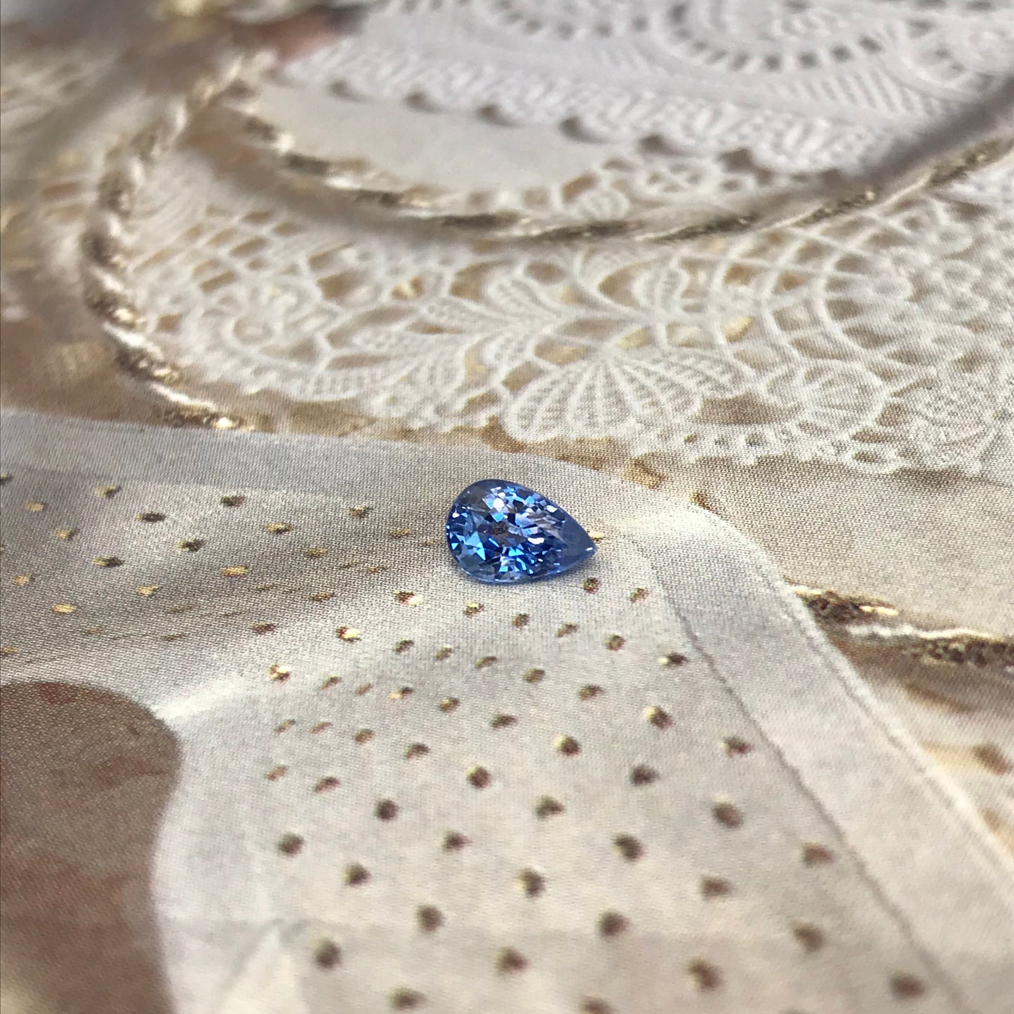 Natural Blue Sapphire GLASS FILLED 0.75 Carat 6x4mm Pear Corundum Unmounted Gem Faceted Loose Gemstone