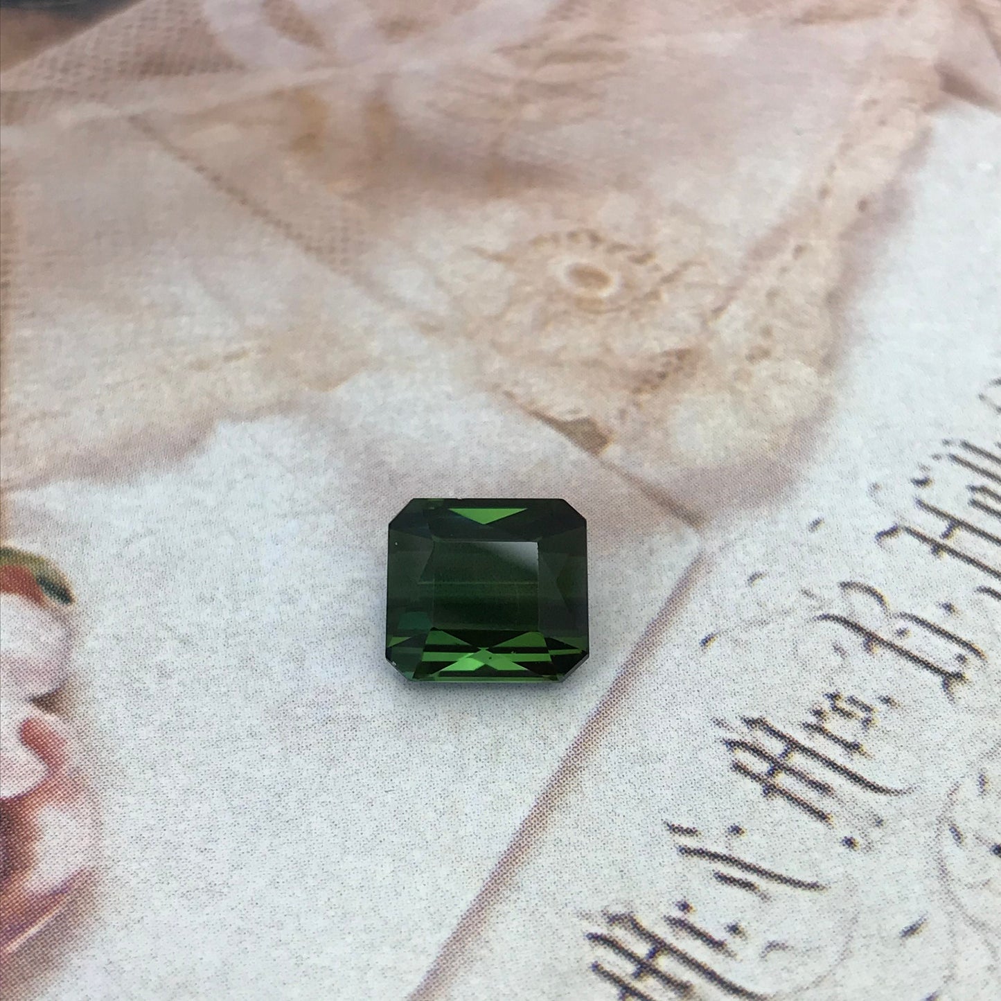 Natural Green Tourmaline 3.92 carat, 9x8mm Octagon Cut Faceted Loose Unmounted Gem Gemstone Earth Mined Genuine