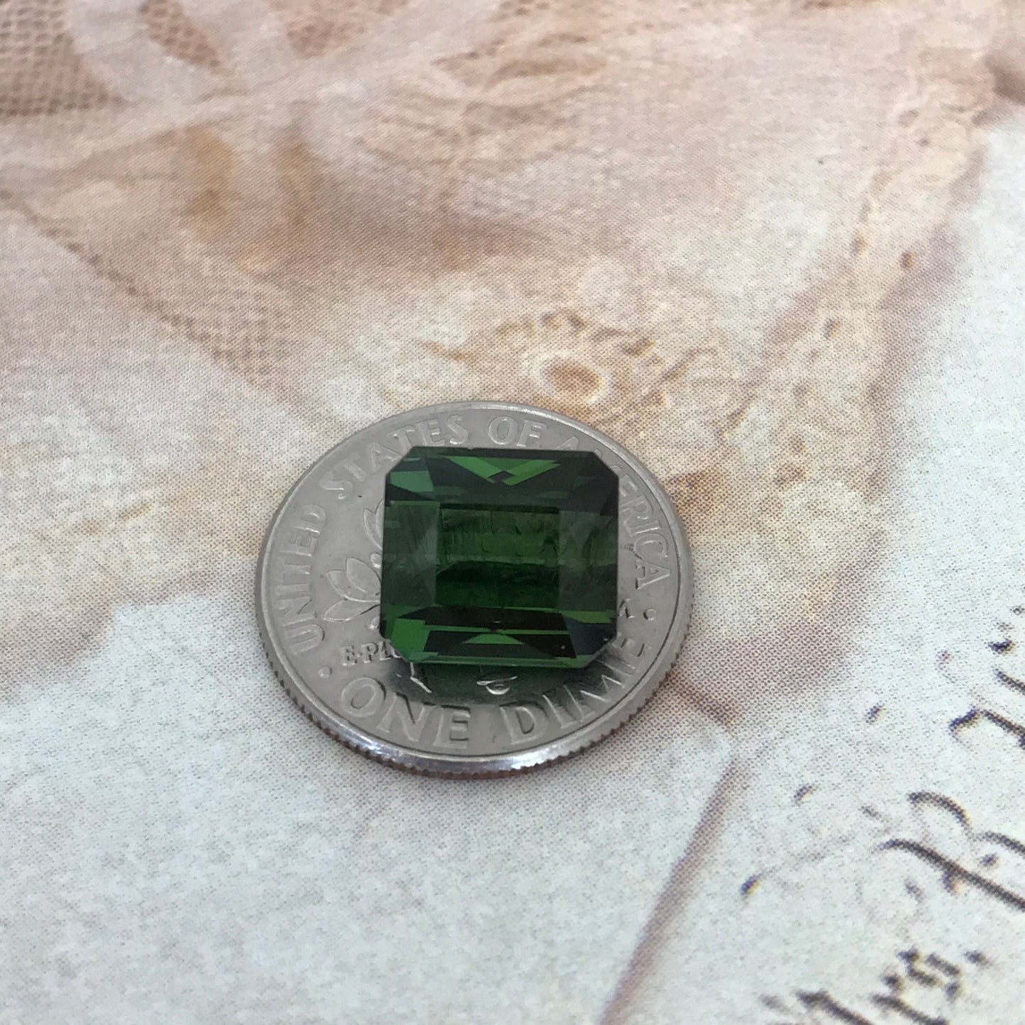 Natural Green Tourmaline 3.92 carat, 9x8mm Octagon Cut Faceted Loose Unmounted Gem Gemstone Earth Mined Genuine