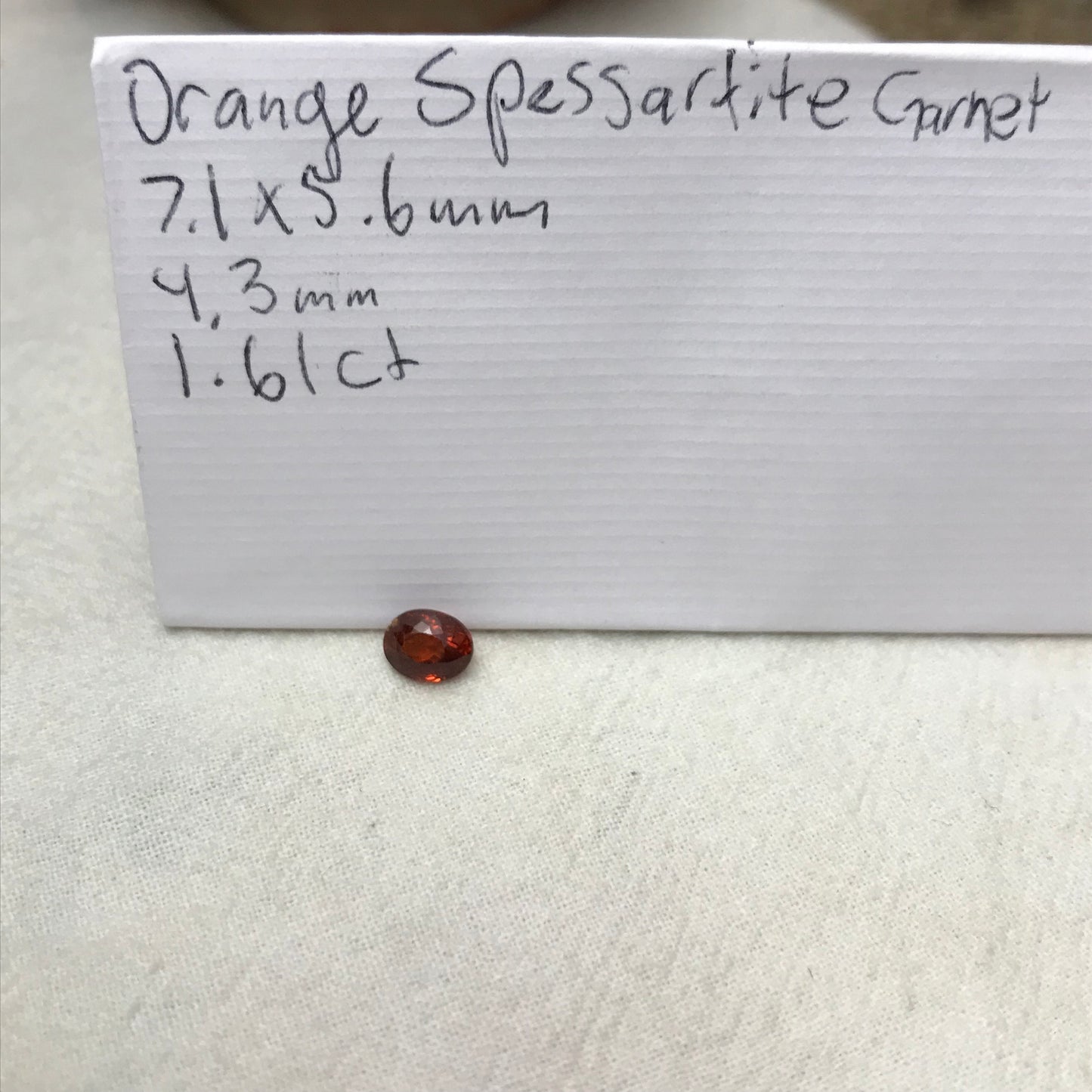 1.61 ct Natural Reddish Orange Spessartite Garnet 7x5.5mm Oval Faceted Gemstone Loose Gem Red Orange Garnet