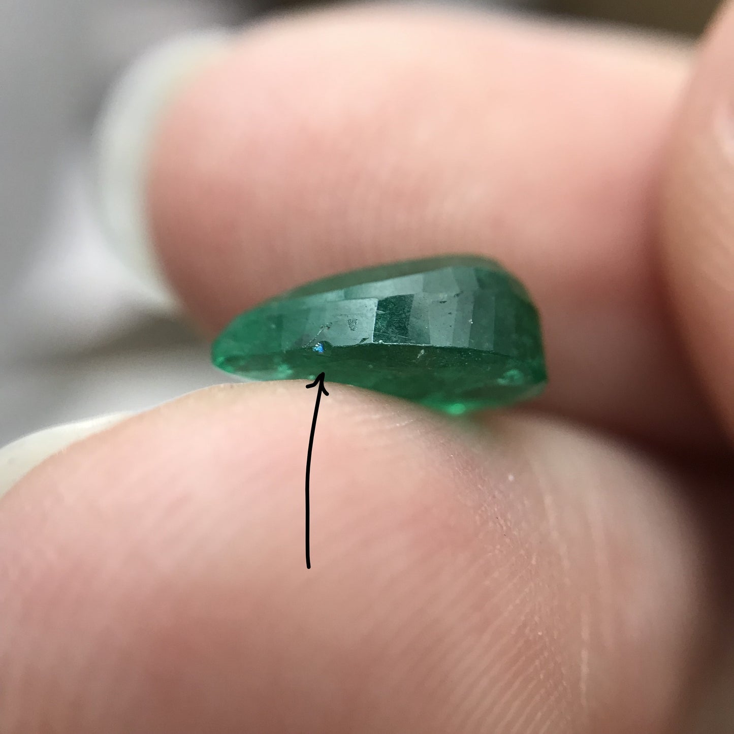 1.53 carat Natural Emerald 9.8x5.4mmPear cut, Faceted Loose Green Emerald, 10x5.5mm