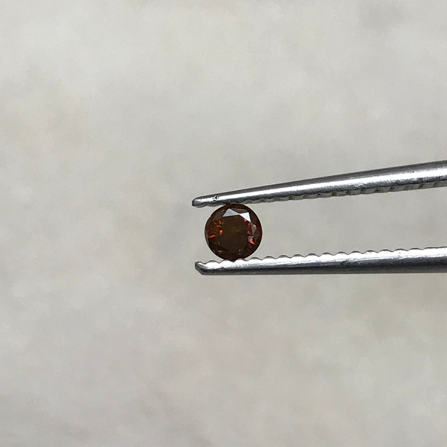 3.2mm Round Brown Orange Diamond, 0.15 Carat Natural Loose Diamond April Birthstone, Tiny Amber 3mm Diamond