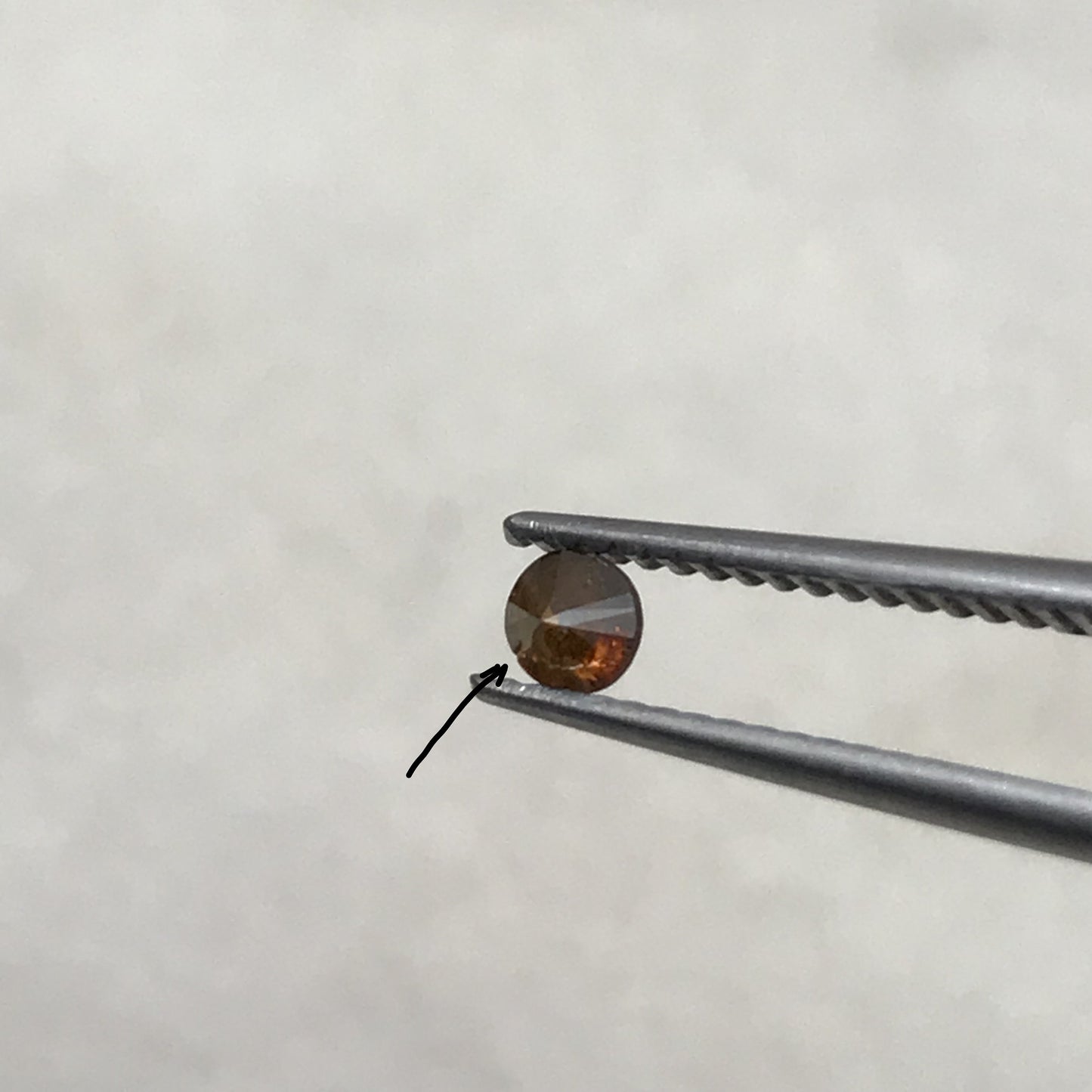 3.2mm Round Brown Orange Diamond, 0.15 Carat Natural Loose Diamond April Birthstone, Tiny Amber 3mm Diamond