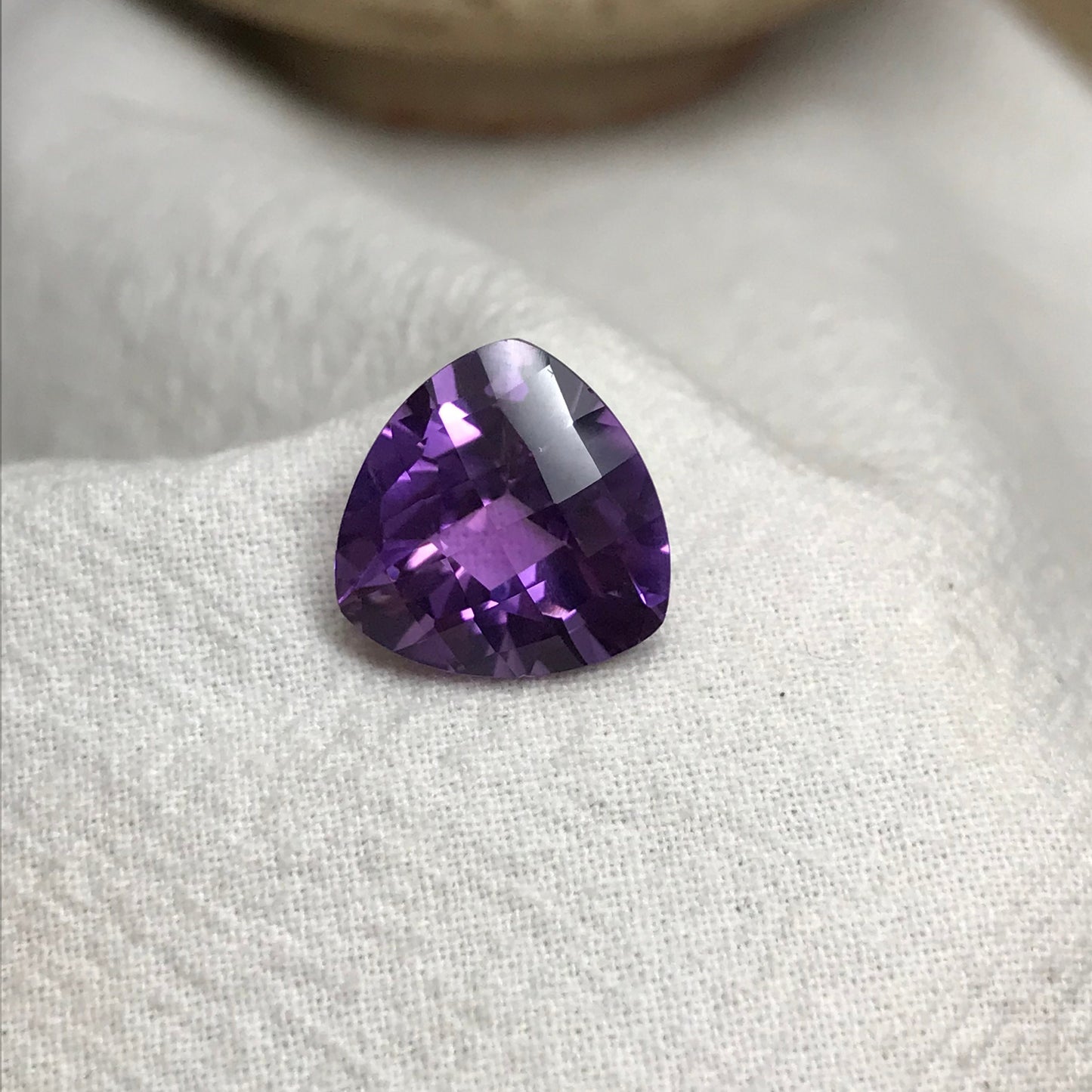 14mm Purple Amethyst, Checkerboard Trillion Cut 9.40 carat Loose Gem Wholesale Gemstone Faceted Unmounted February Birthstone, USA Seller