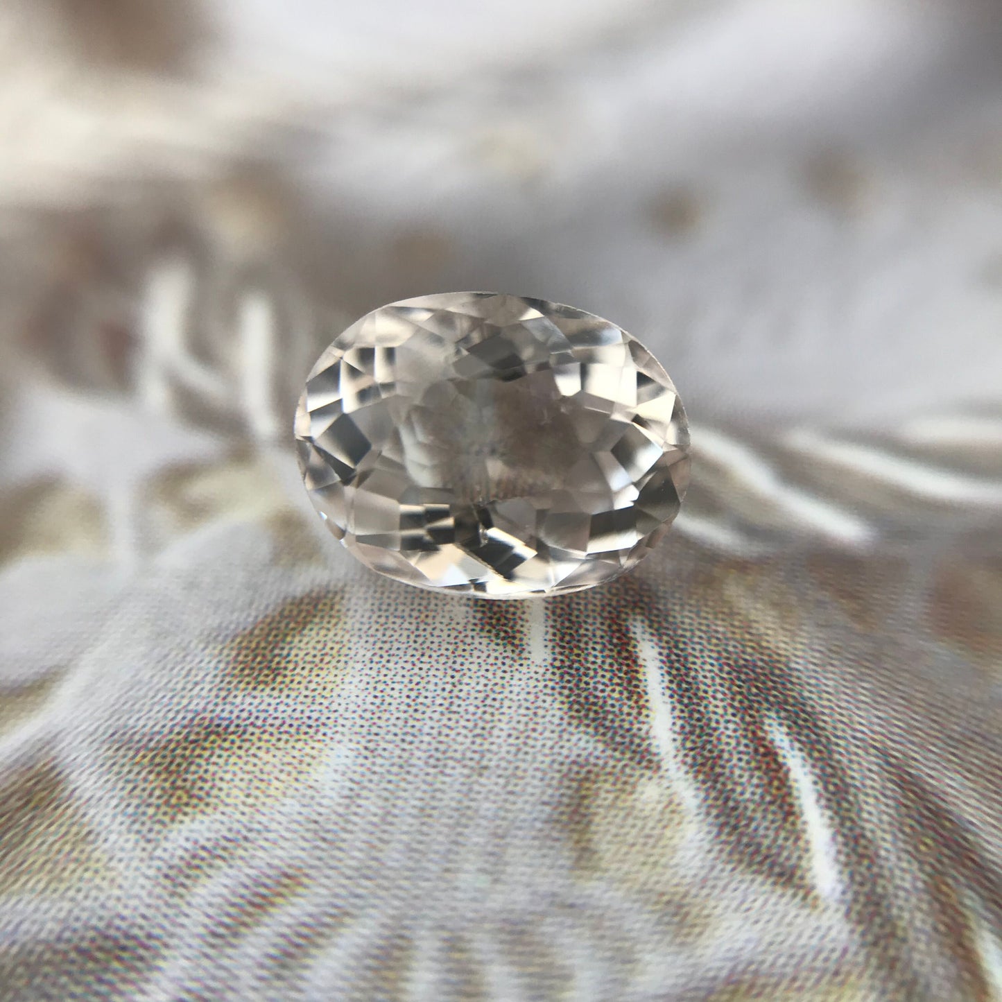 Light Peachy Pink Morganite 1.38 Carat 8x6 mm Oval Cut Morganite, Faceted Loose Beryl Unmounted Gemstone for Jewelry