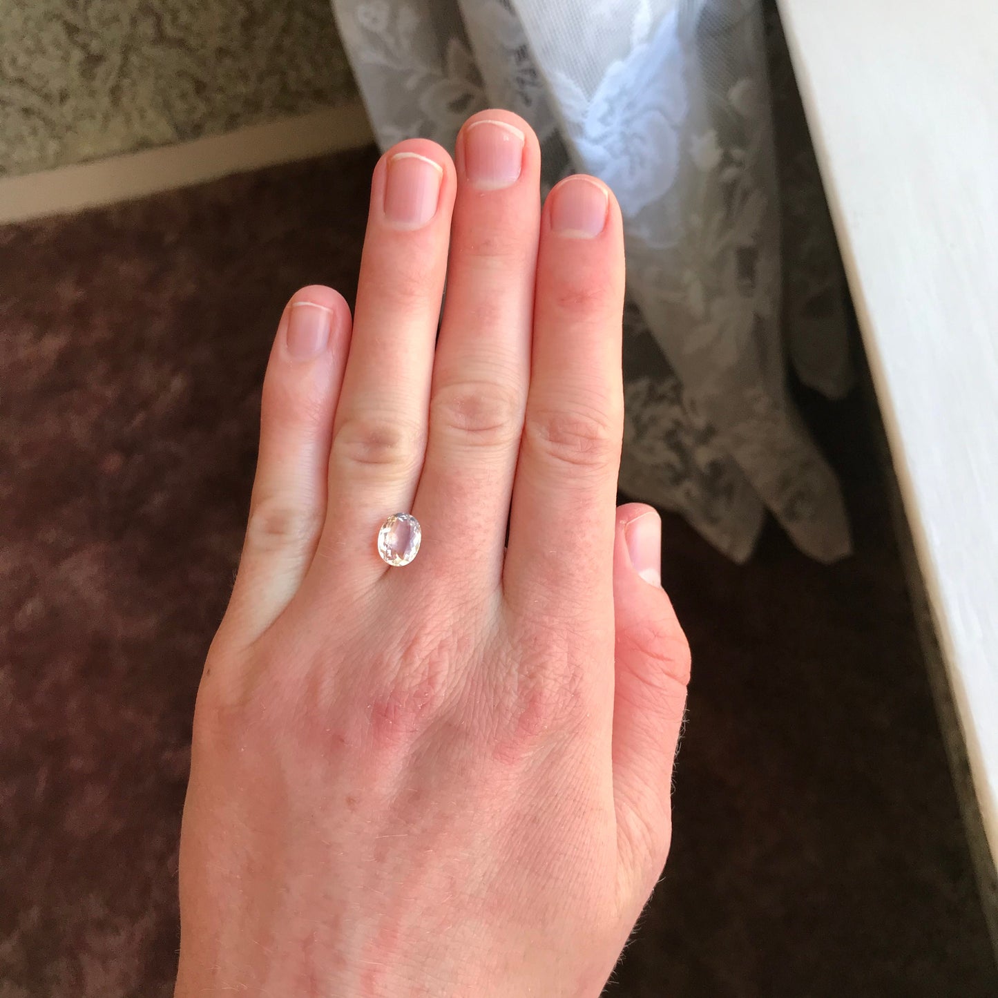 9x7mm Peachy Pink Morganite 1.61 Carat Oval Cut Peach Beryl For Engagement Ring Faceted Gem Loose Gemstone Unmounted Stone