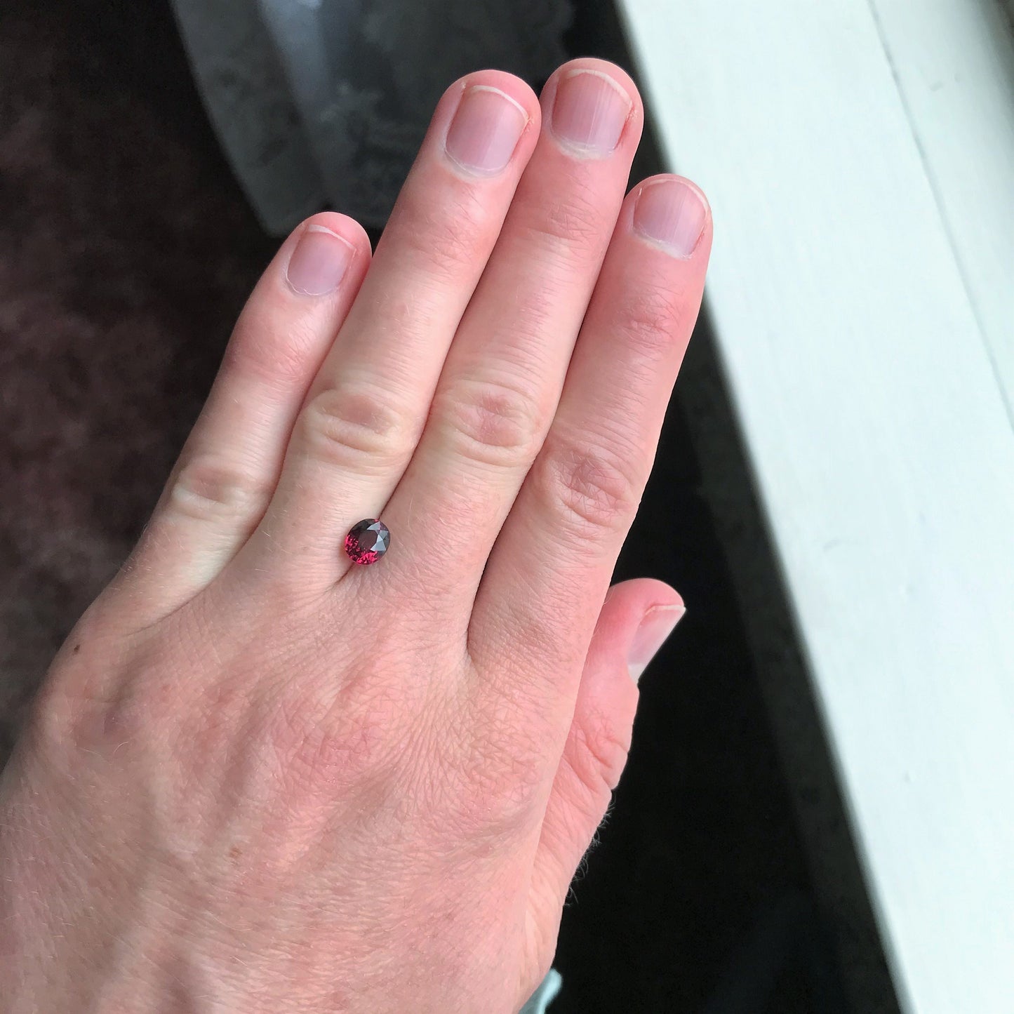 Natural Rhodolite Garnet, 1.23 carat, 6.5 x 5.5 mm Purplish Pink Garnet, Faceted Oval Cut Raspberry Garnet Gem, Pink Garnet