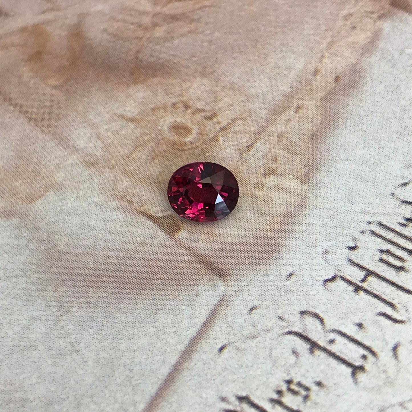 Natural Rhodolite Garnet, 1.23 carat, 6.5 x 5.5 mm Purplish Pink Garnet, Faceted Oval Cut Raspberry Garnet Gem, Pink Garnet