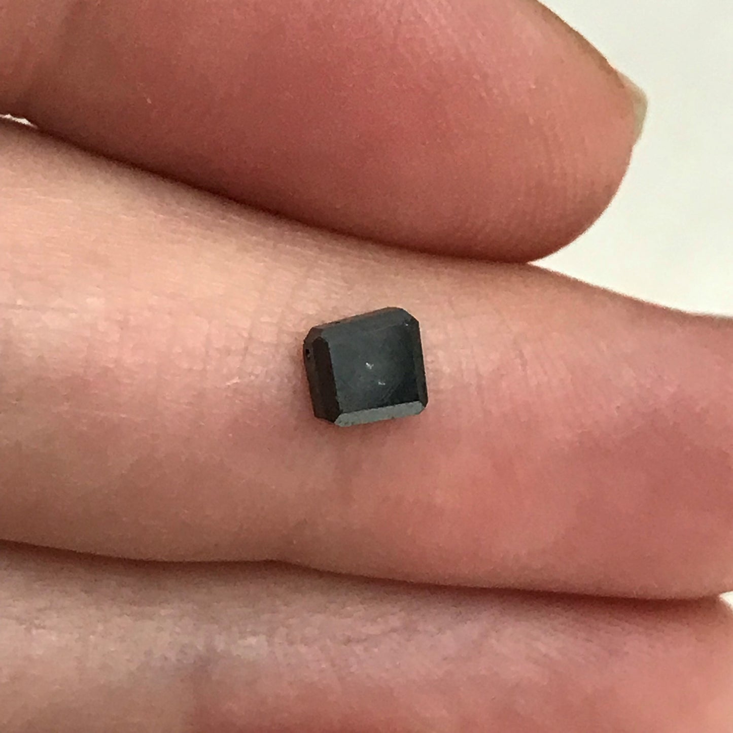 4mm Natural Black Diamond Square Bead, 0.51 Carat, Loose Square Diamond Bead April Birthstone, Drilled Diamond, 1/2 carat