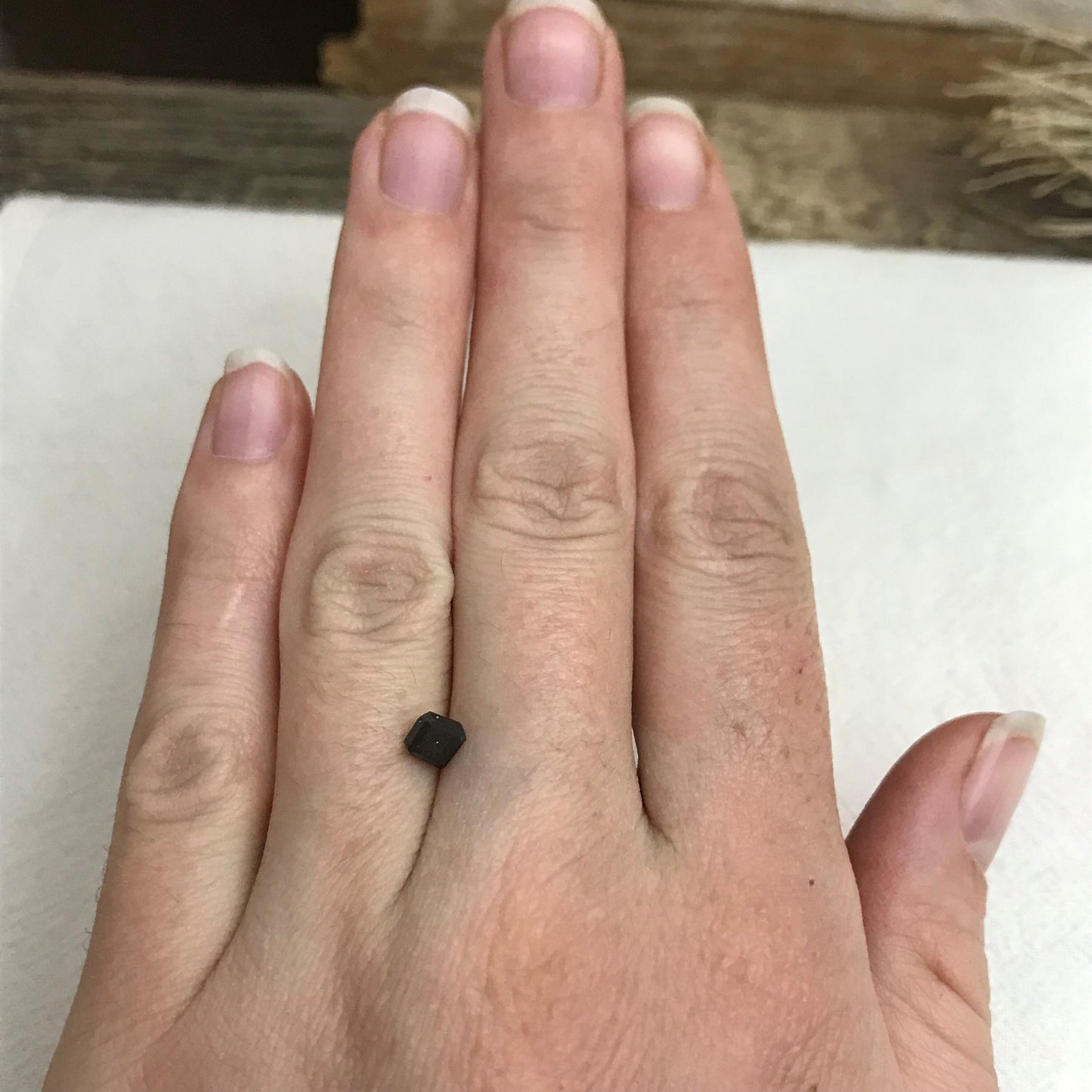 4mm Natural Black Diamond Square Bead, 0.51 Carat, Loose Square Diamond Bead April Birthstone, Drilled Diamond, 1/2 carat