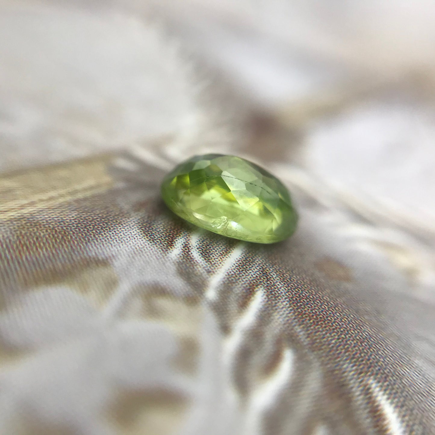 1.10 ct Yellowish Green Sphene 7x5mm Oval Cut, Natural Madagascar Sphene, Faceted Loose Titanite