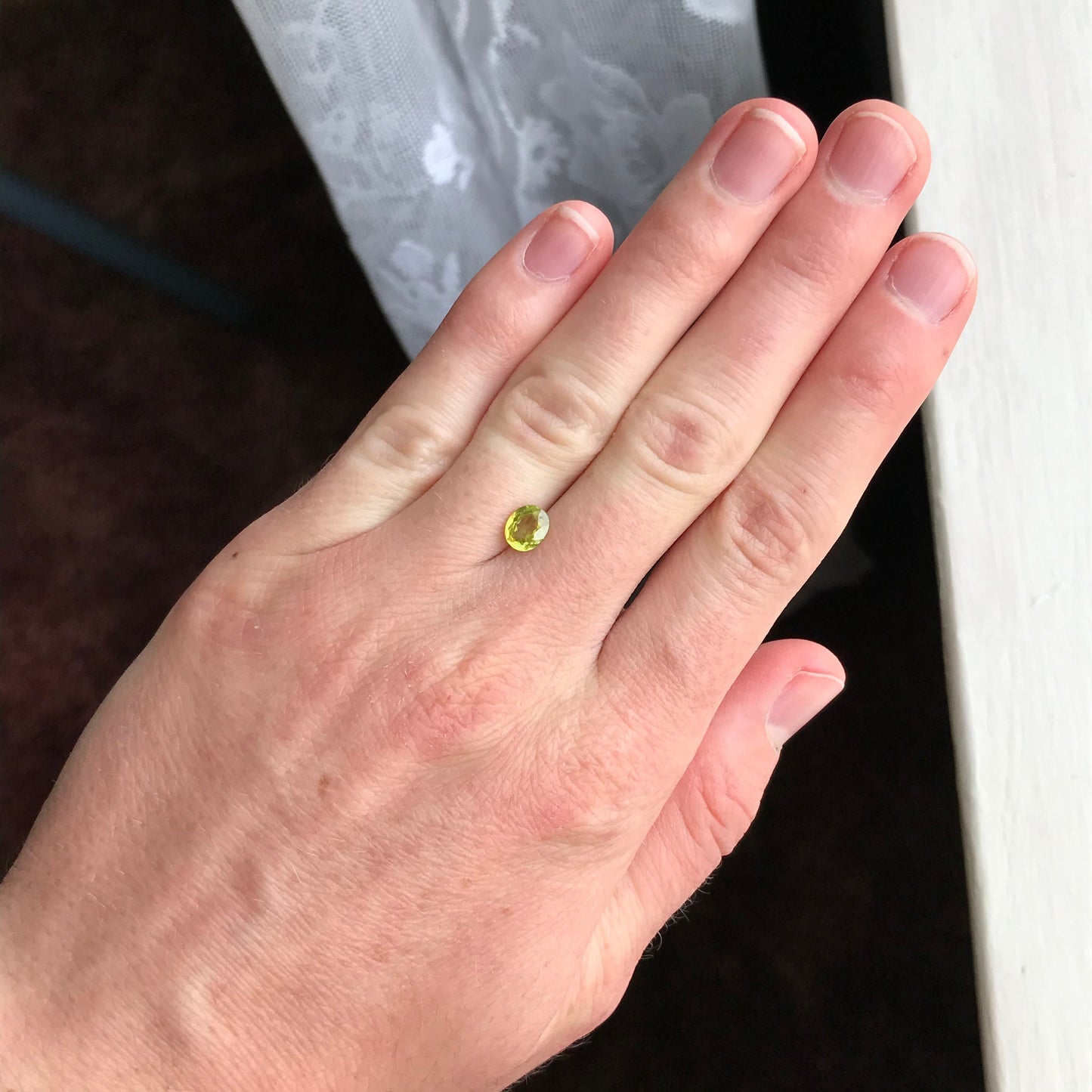 Yellowish Green Sphene 6.5x5.5mm Oval Cut 0.99 carat, Natural Madagascar Sphene, Faceted Loose Titanite