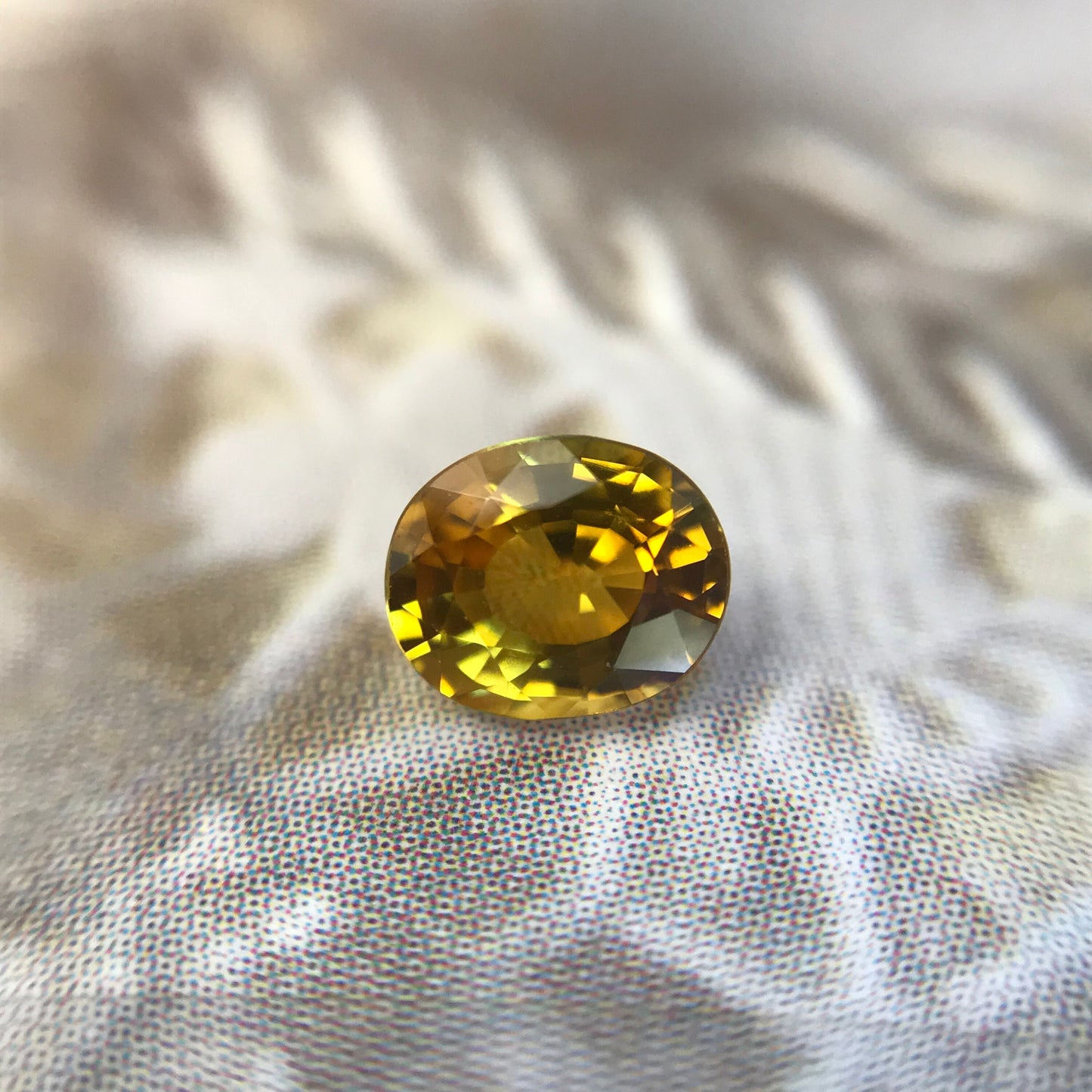 Natural Yellow Sapphire 0.51 carat 5x4mm Oval Cut Beryllium Treated Sapphire, Gem Faceted Loose Gemstone,