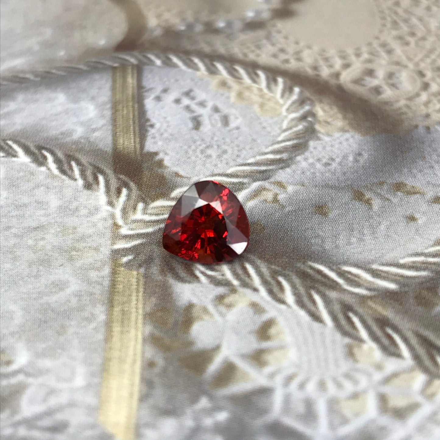 Natural Orange Red Spessartite Garnet 7.7x7.4mm Fat Pear 2.29 carat Faceted Gemstone Loose Gem Red Orange Garnet