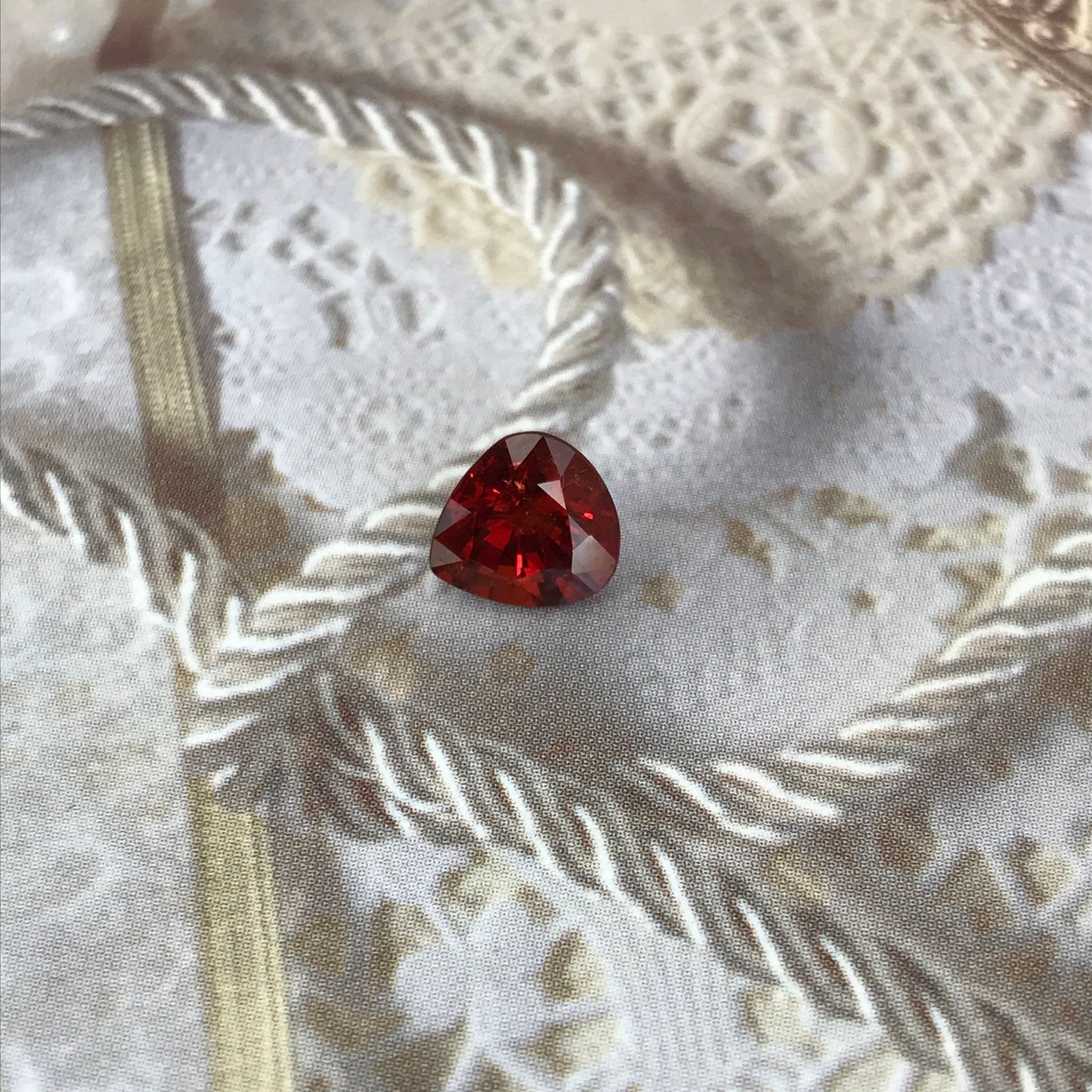 Natural Orange Red Spessartite Garnet 7.7x7.4mm Fat Pear 2.29 carat Faceted Gemstone Loose Gem Red Orange Garnet