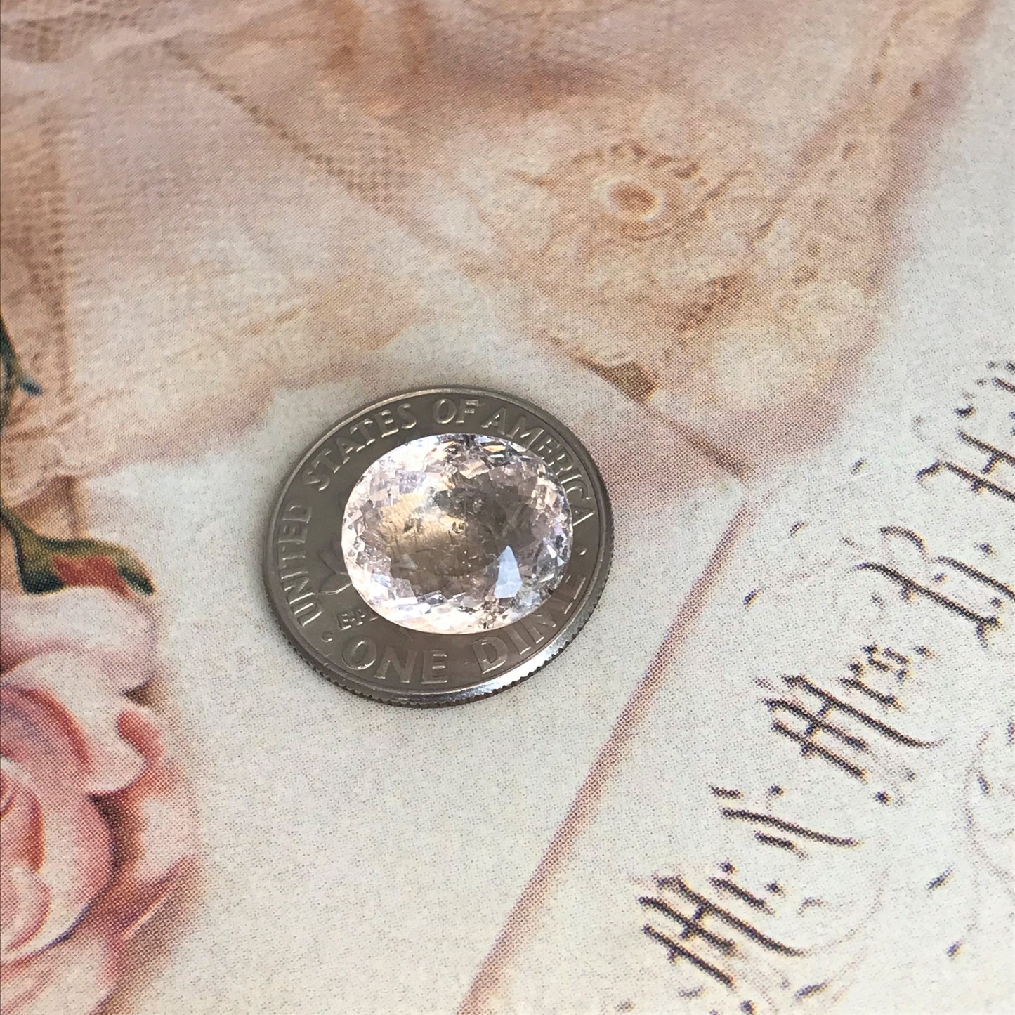 4.6 Ct Light Peach Morganite 11x9.5mm Oval Cut, Included Pink Beryl For Custom Jewelry Faceted Loose Blush Stone