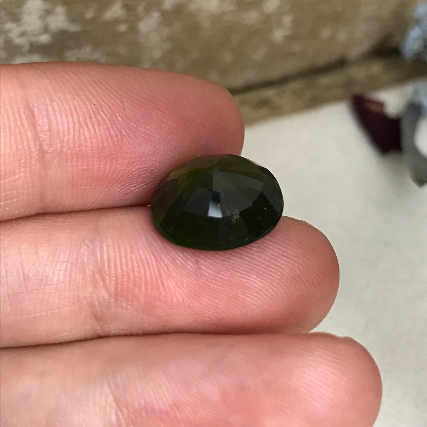 Natural Green Tourmaline 8.12 Carat 13.5x12.1 mm Oval Cut, Faceted Loose Unmounted Gemstone, Mozambique Tourmaline