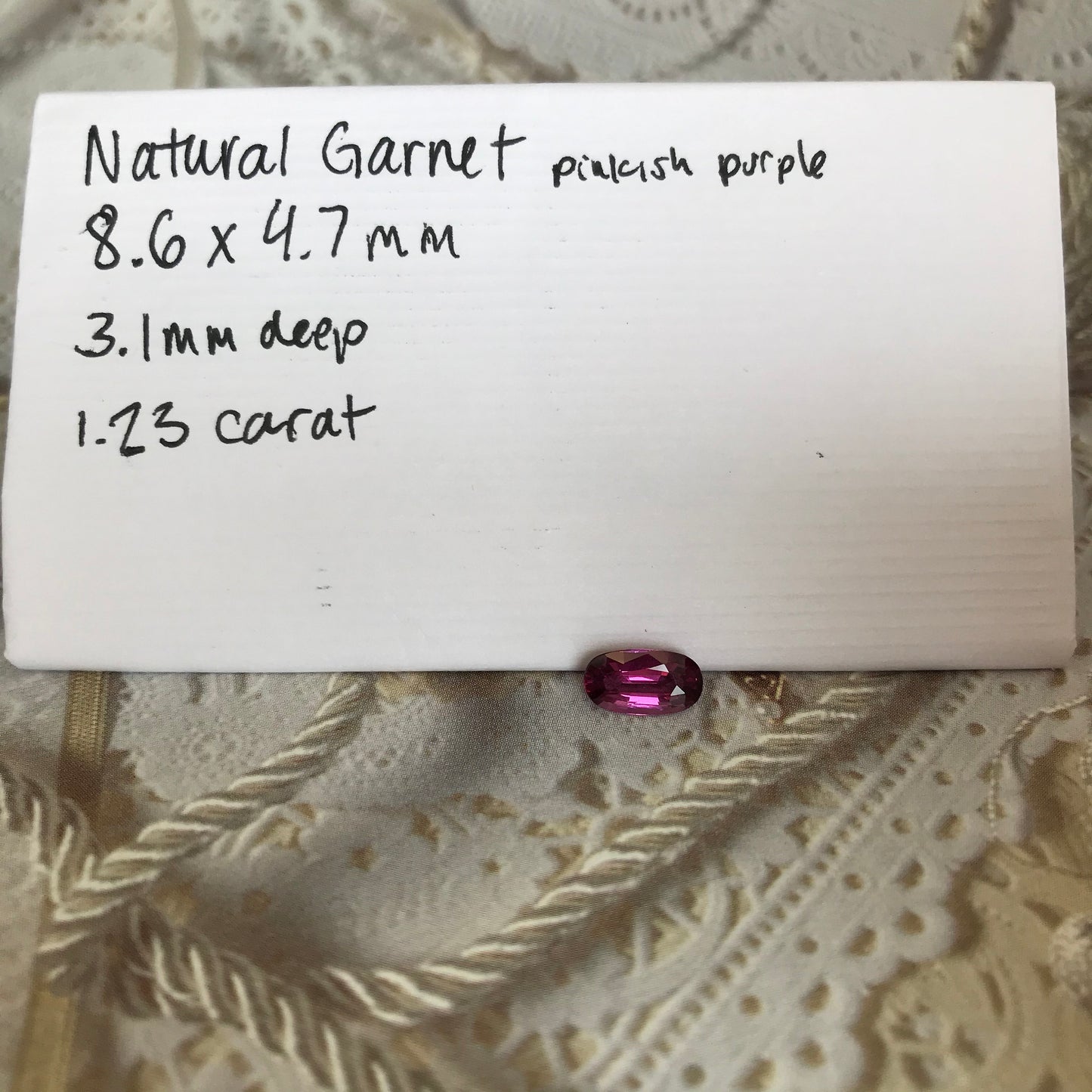 Natural Rhodolite Garnet, 1.23 carat, 8.6 x 4.7 mm Pinkish Purple Garnet, Faceted Long Oval Cut Raspberry Garnet Gem, Pink Garnet