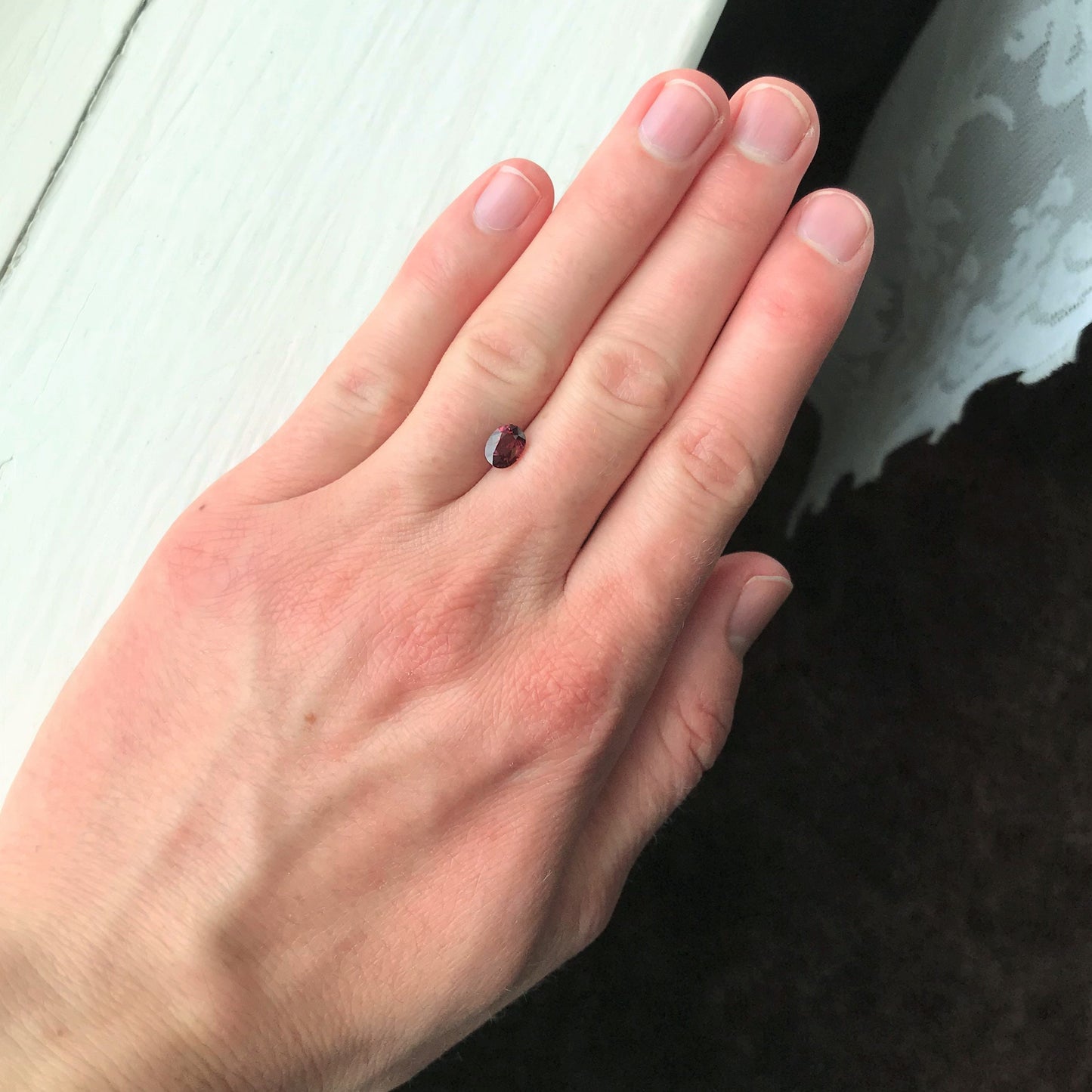 Natural Rhodolite Garnet, 1.21 carat, 6.7 x 5 mm Purplish Pink Garnet, Faceted Oval Cut Raspberry Garnet Gem, Pink Garnet