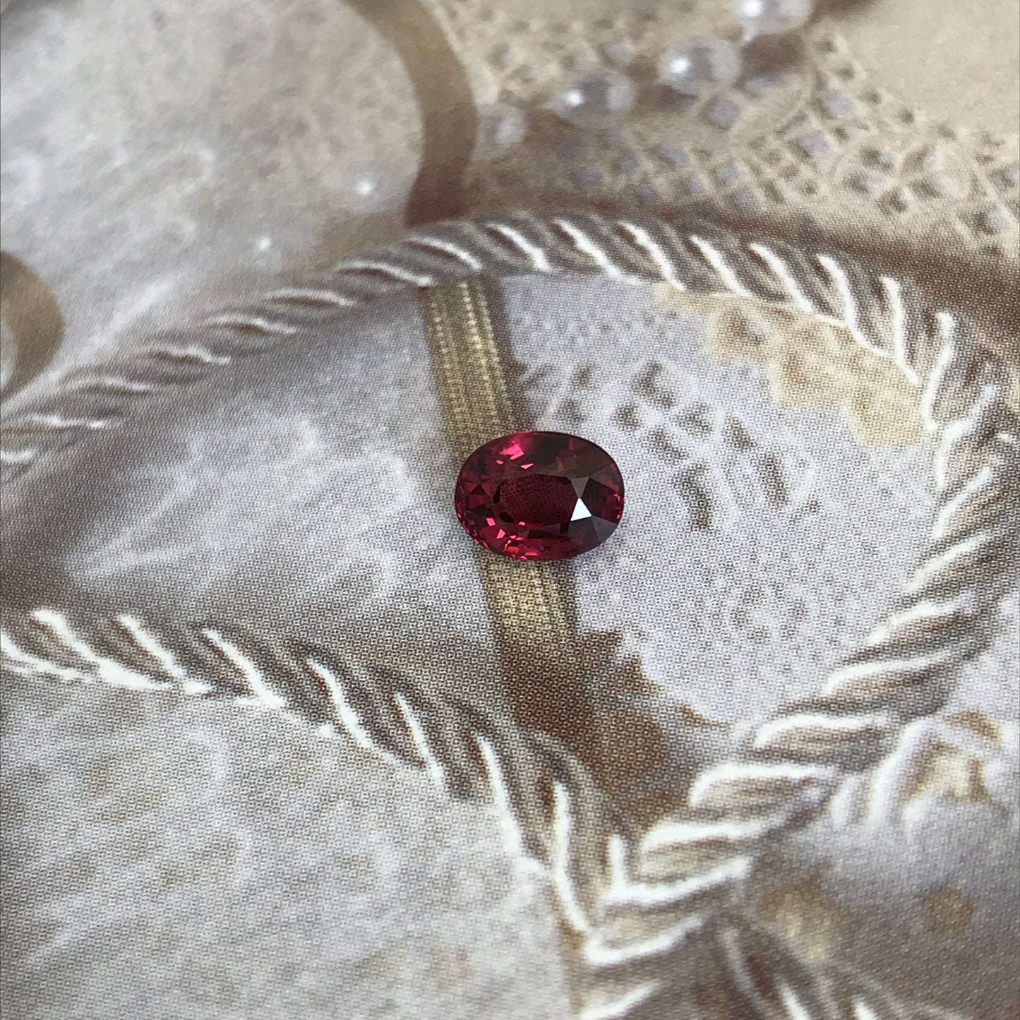 Natural Rhodolite Garnet, 1.21 carat, 6.7 x 5 mm Purplish Pink Garnet, Faceted Oval Cut Raspberry Garnet Gem, Pink Garnet