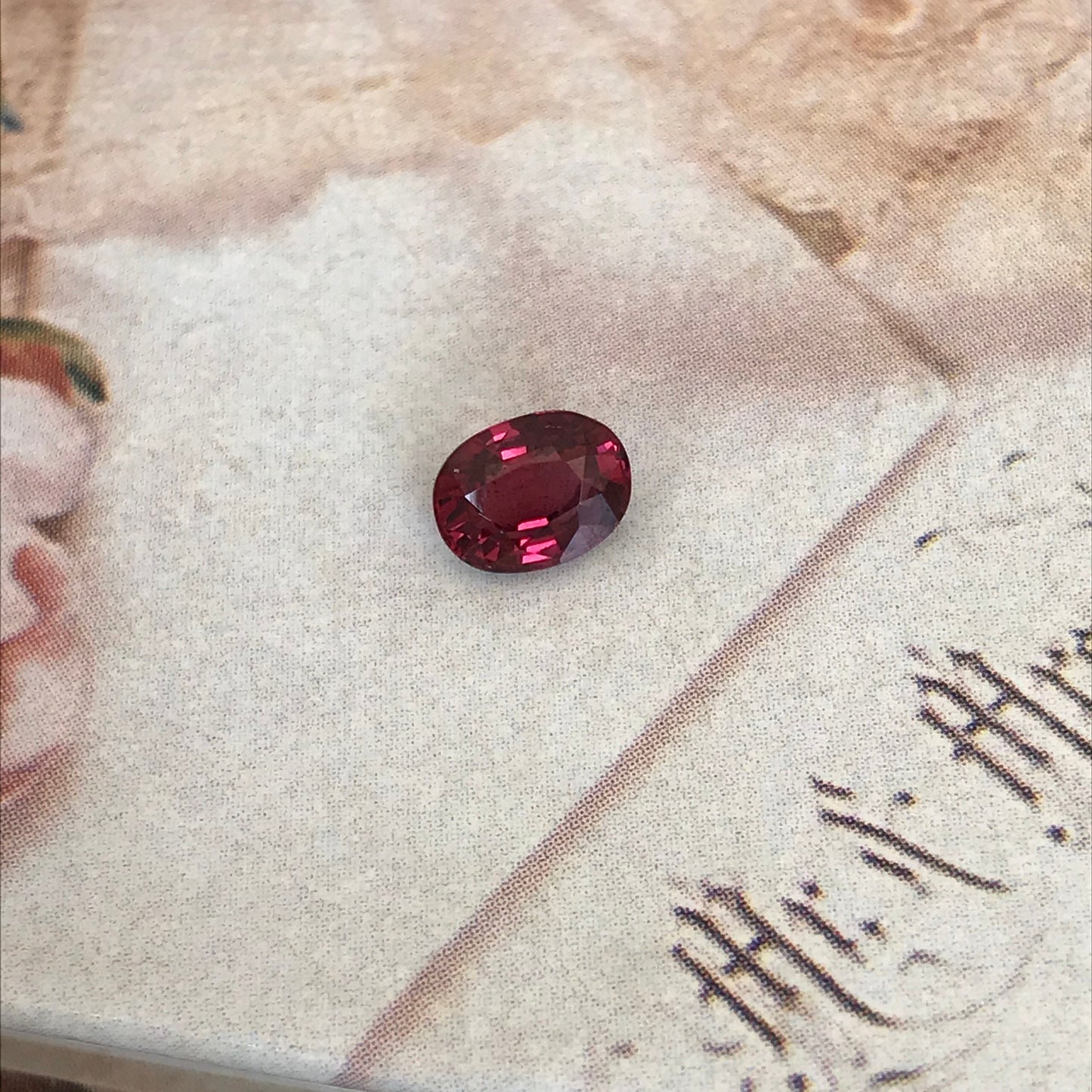 Natural Rhodolite Garnet, 1.21 carat, 6.7 x 5 mm Purplish Pink Garnet, Faceted Oval Cut Raspberry Garnet Gem, Pink Garnet