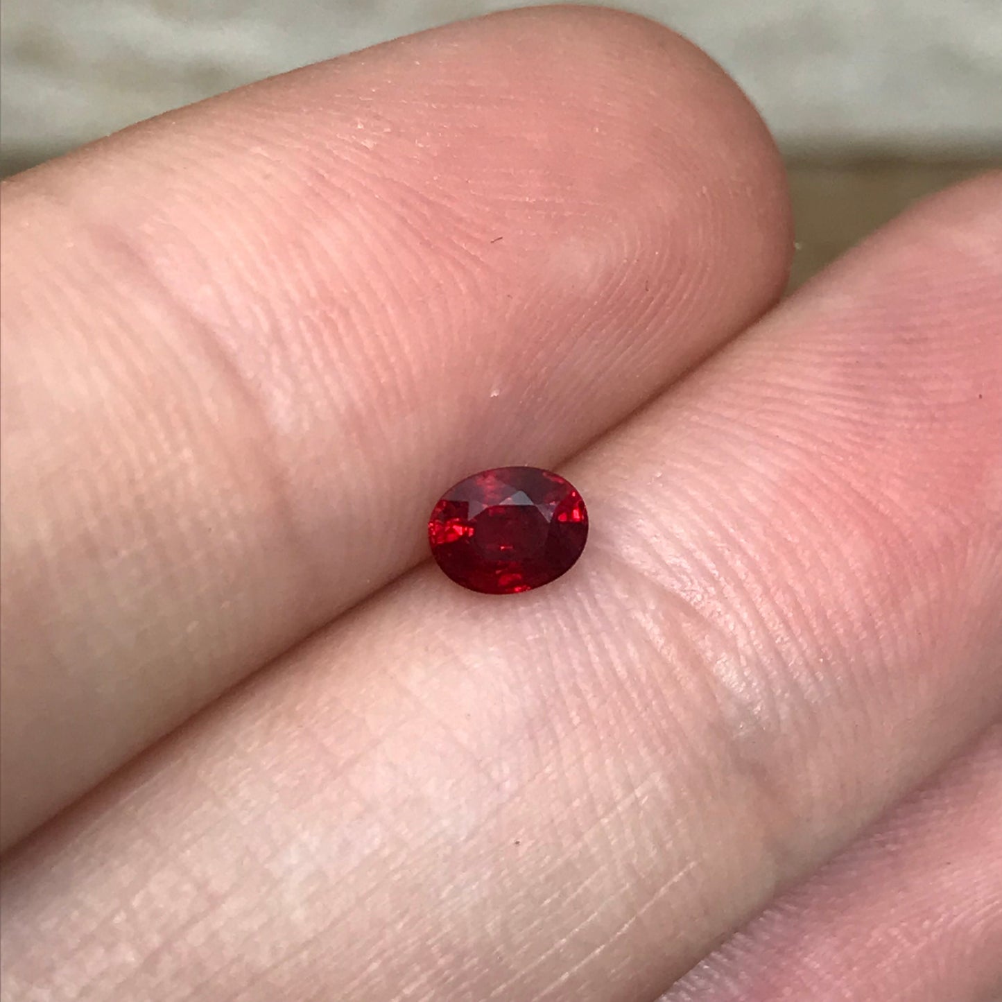 BE Treated Red Sapphire 0.42 Carat 4.6x3.6mm Oval Cut, Beryllium Treated, Faceted Loose Unmounted Gemstone