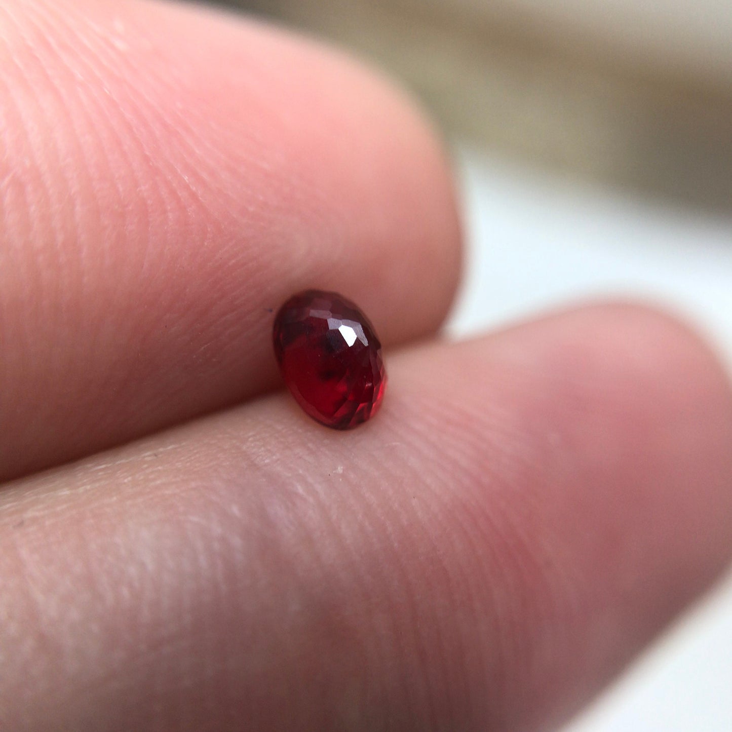 BE Treated Red Sapphire 0.42 Carat 4.6x3.6mm Oval Cut, Beryllium Treated, Faceted Loose Unmounted Gemstone