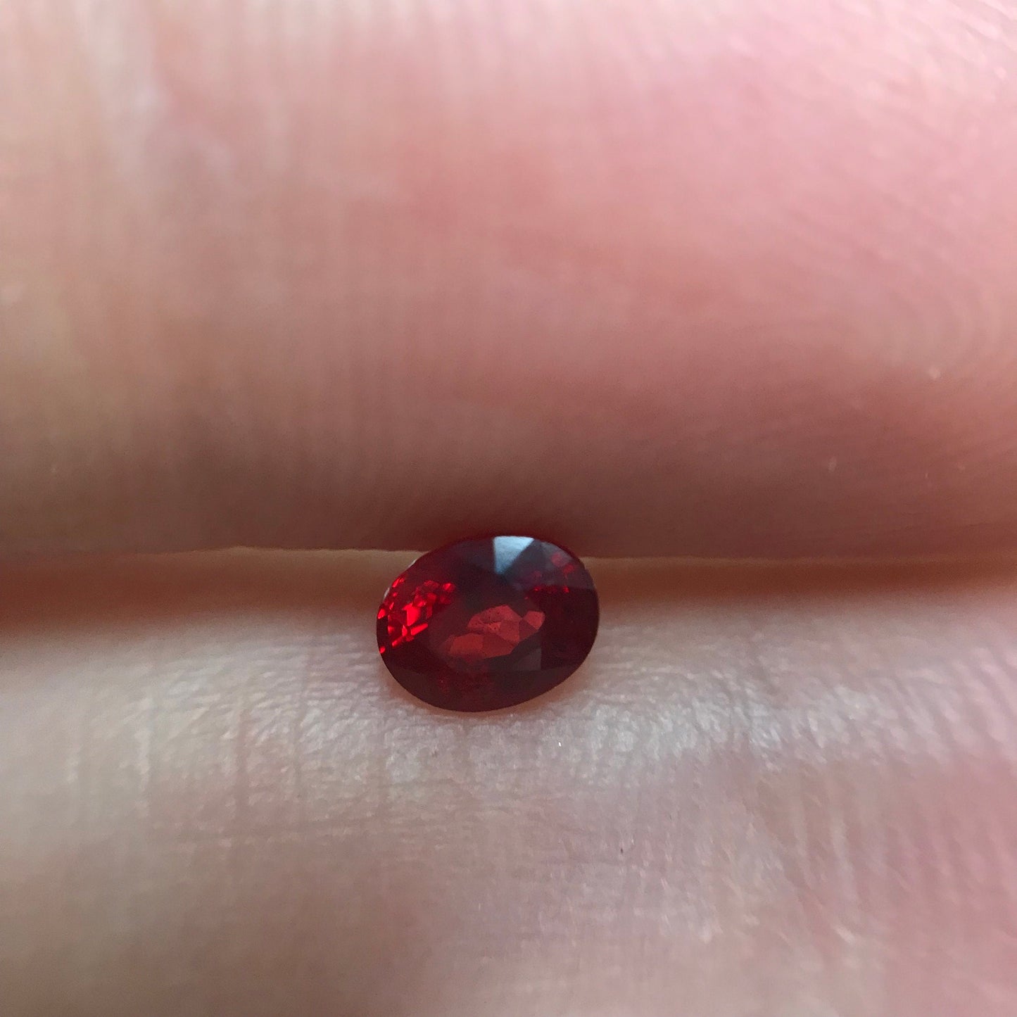 BE Treated Red Sapphire 0.42 Carat 4.6x3.6mm Oval Cut, Beryllium Treated, Faceted Loose Unmounted Gemstone