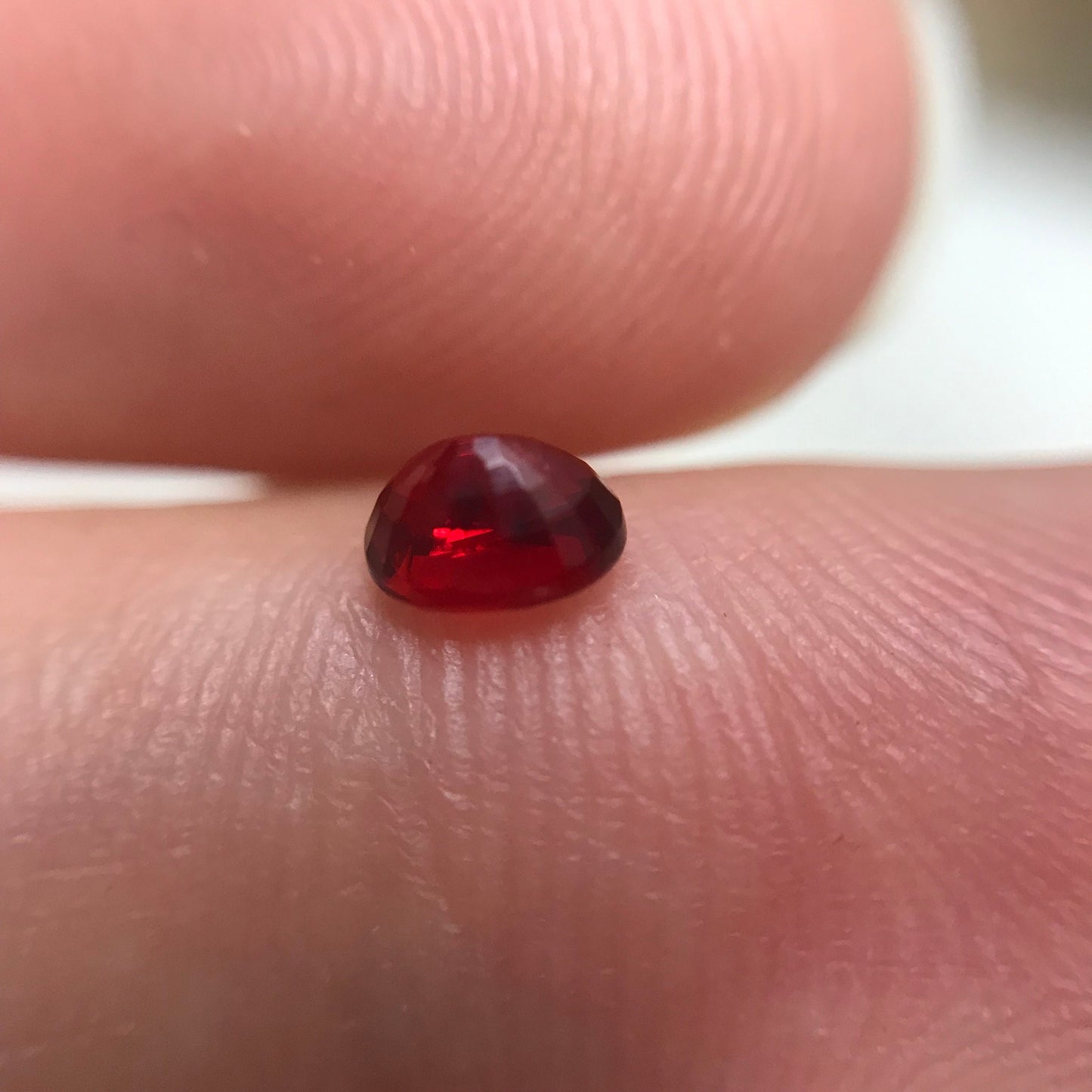 BE Treated Red Sapphire 0.42 Carat 4.6x3.6mm Oval Cut, Beryllium Treated, Faceted Loose Unmounted Gemstone