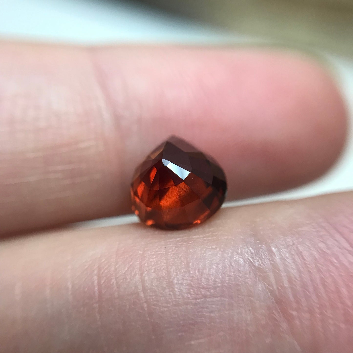 2.69 Carat Malaya Garnet 8.1x7.5mm Pear Cut Reddish Orange, Faceted Loose Unmounted Gemstone