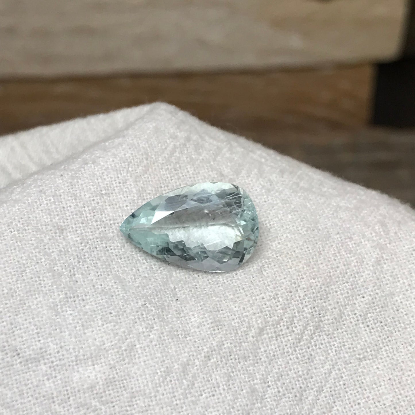 4.46 carat Natural Aquamarine, 14.7x9.5mm Light Blue Pear Cut Loose Gem Faceted Gemstone Beryl March Birthstone