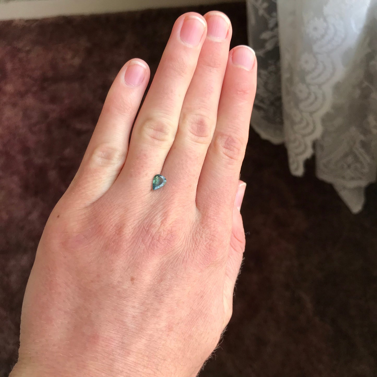 Natural Blue Green Sapphire 6.7x5mm Pear Cut 0.72 carat Corundum Faceted Loose Unmounted Gemstone Earth Mined Genuine Stone