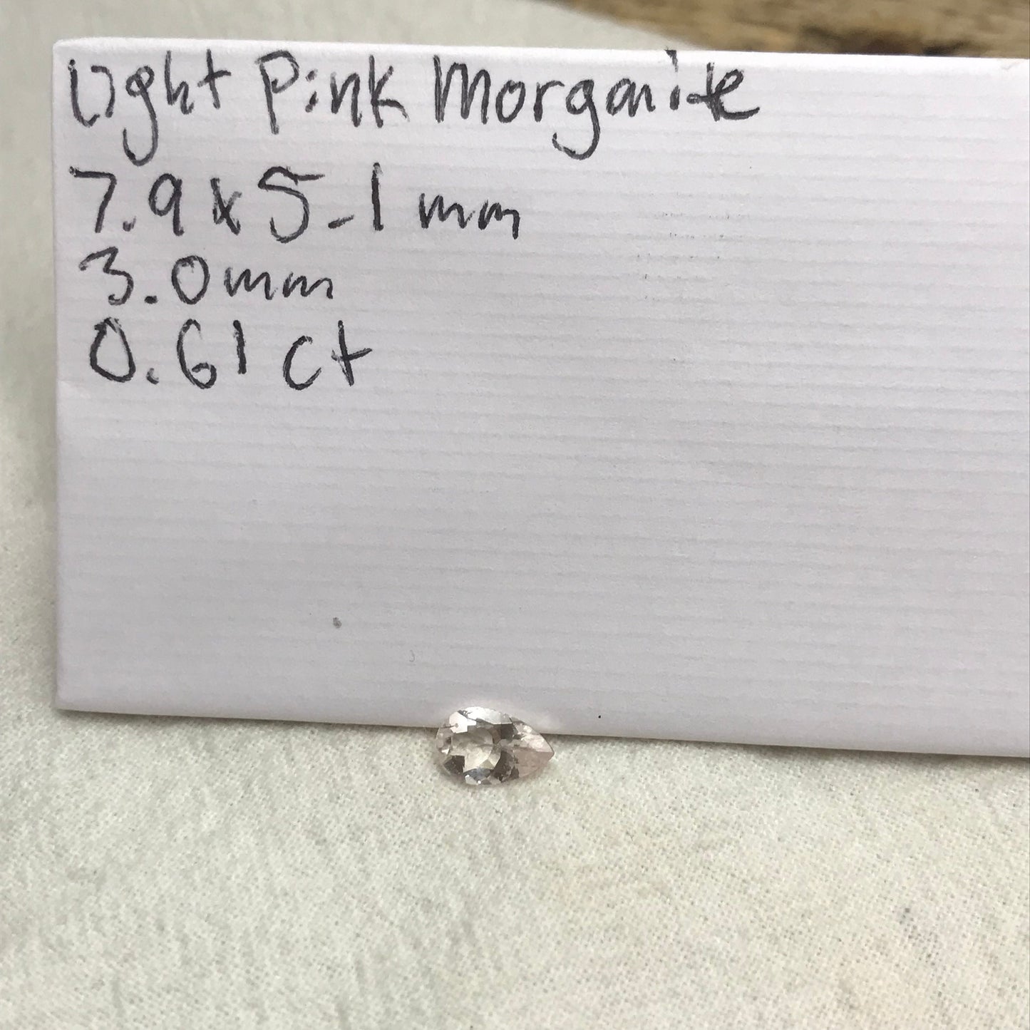 Light Pink Morganite 8x5mm 0.61 Carat Pear Cut Pink Loose Gem Unmounted Gemstone For Engagement Light Pink Gem