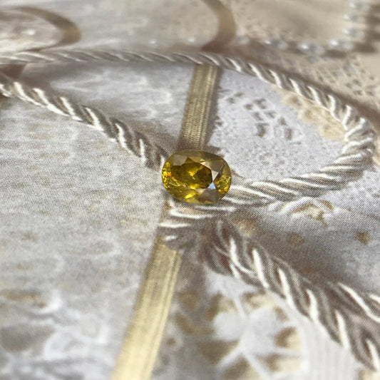 1.14 ct Natural Sphene 7x5mm Oval Cut, 1 carat Greenish Yellow Sphene, 1 carat Sphene, Loose Gemstone, Unmounted Stone, Earth Mined Gem