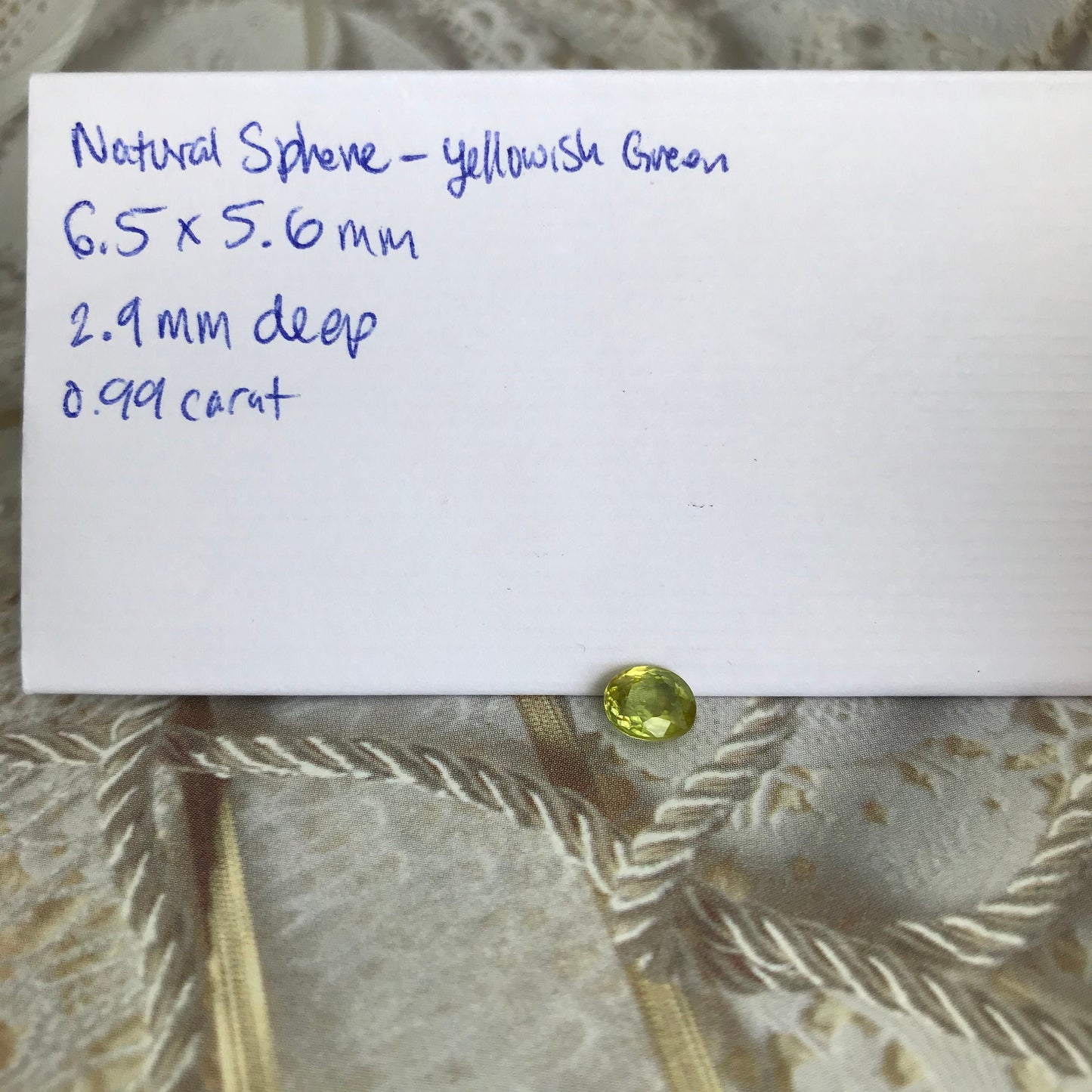 Yellowish Green Sphene 6.5x5.5mm Oval Cut 0.99 carat, Natural Madagascar Sphene, Faceted Loose Titanite