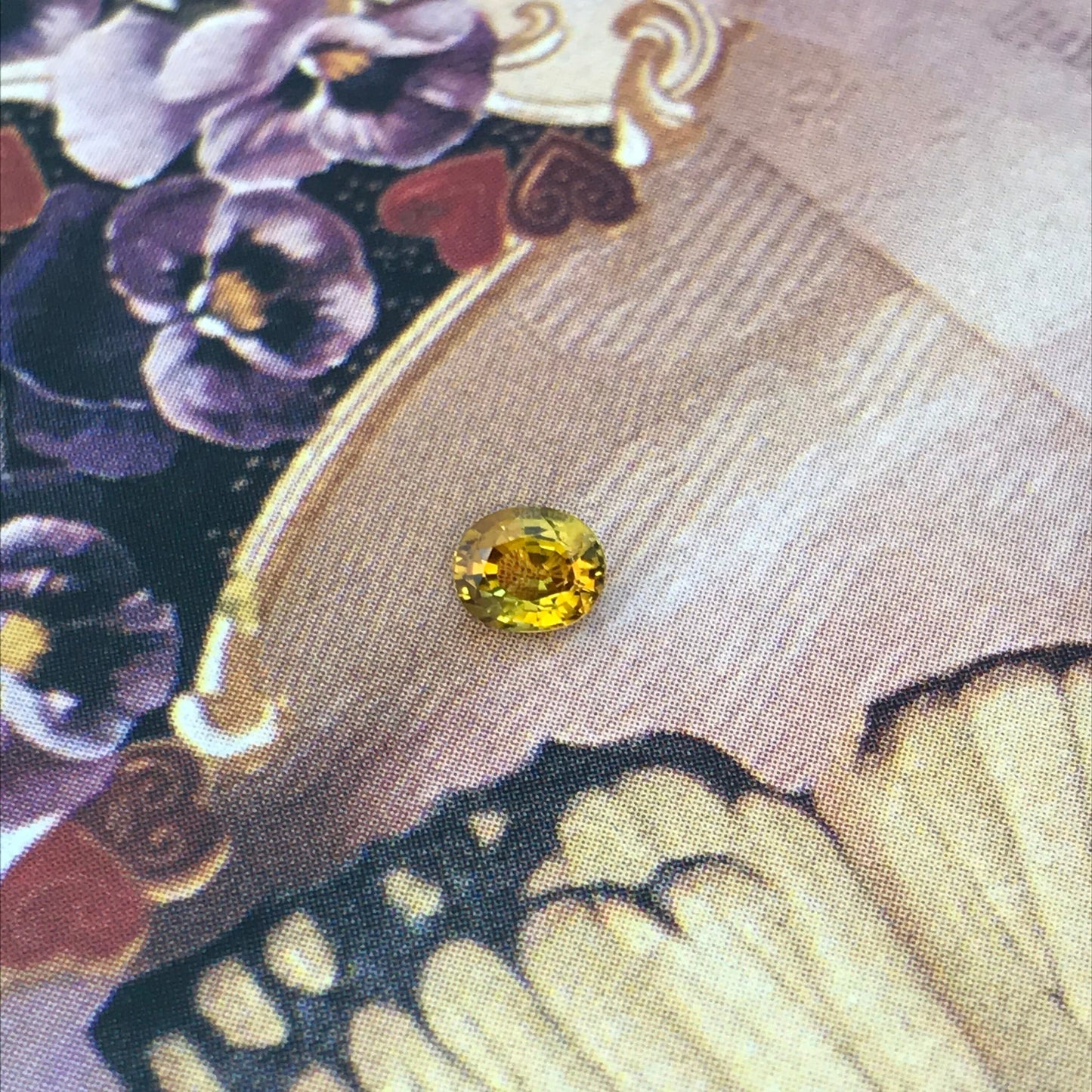 Natural Yellow Sapphire 0.51 carat 5x4mm Oval Cut Beryllium Treated Sapphire, Gem Faceted Loose Gemstone,