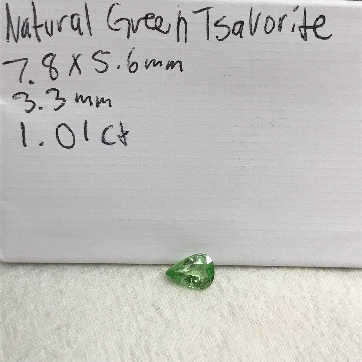 1 Ct Natural Mint Green Tsavorite Garnet 7.8x5.6mm Pear Cut, Wholesale Faceted Loose Gemstone for Jewelry, Emerald look a like.