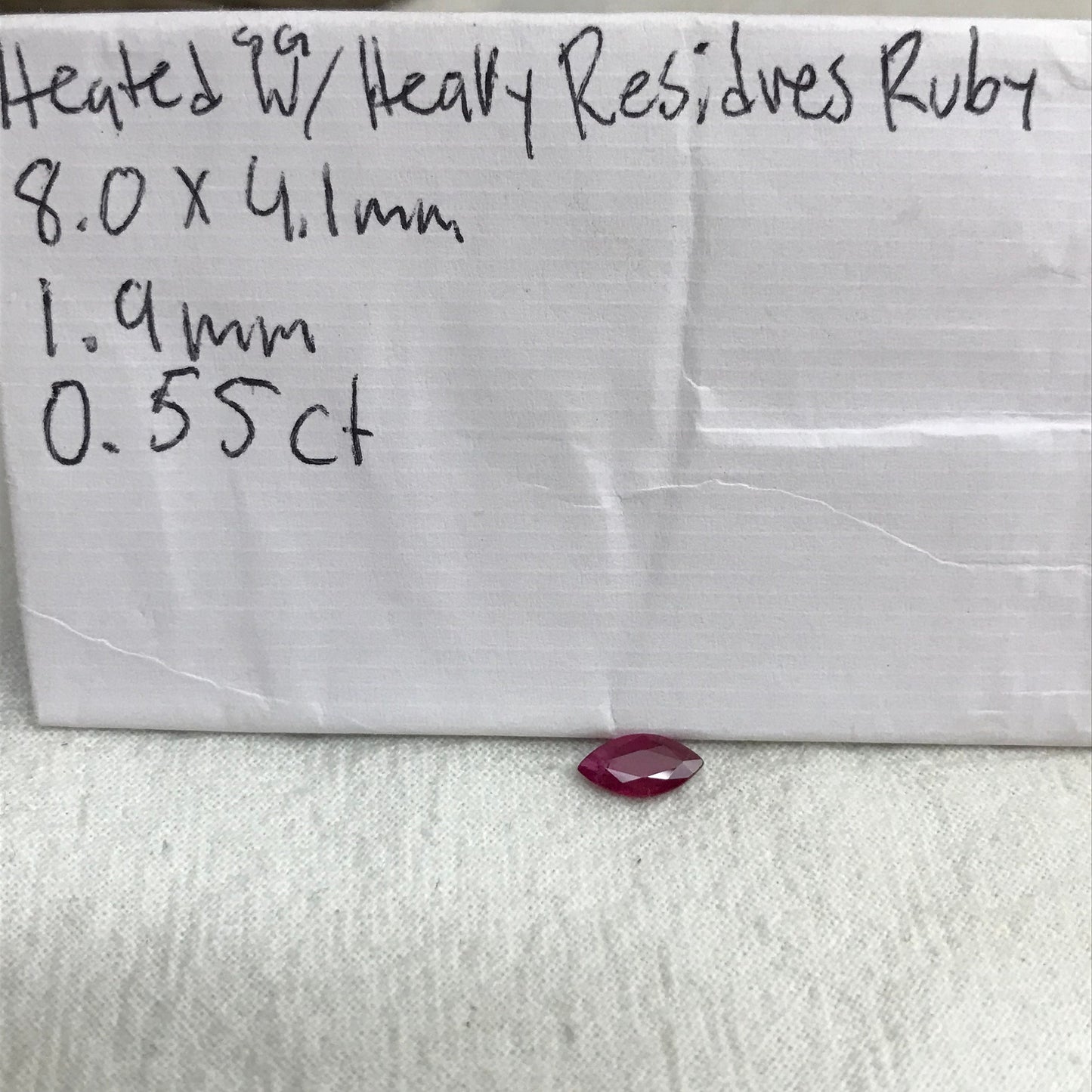 8x4mm Marquise Natural Ruby Heated with Residues 0.55 Carat Ruby, Loose Faceted July Birthstone Pink Red Ruby
